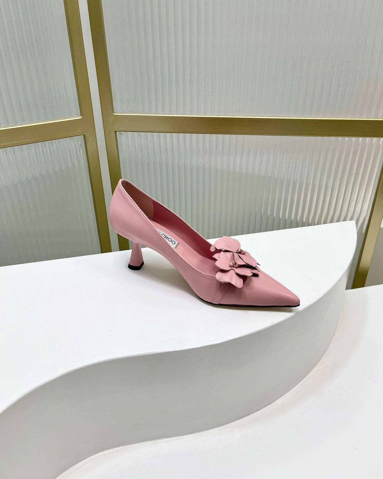 Jimmy Pumps 65mm In Pastel Pink Cowhide 597813
