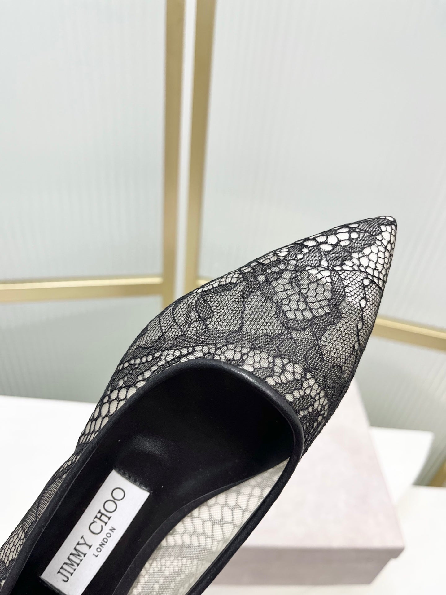 Jimmy 26s Ballet Flats Black Lace Sheepskin 605958