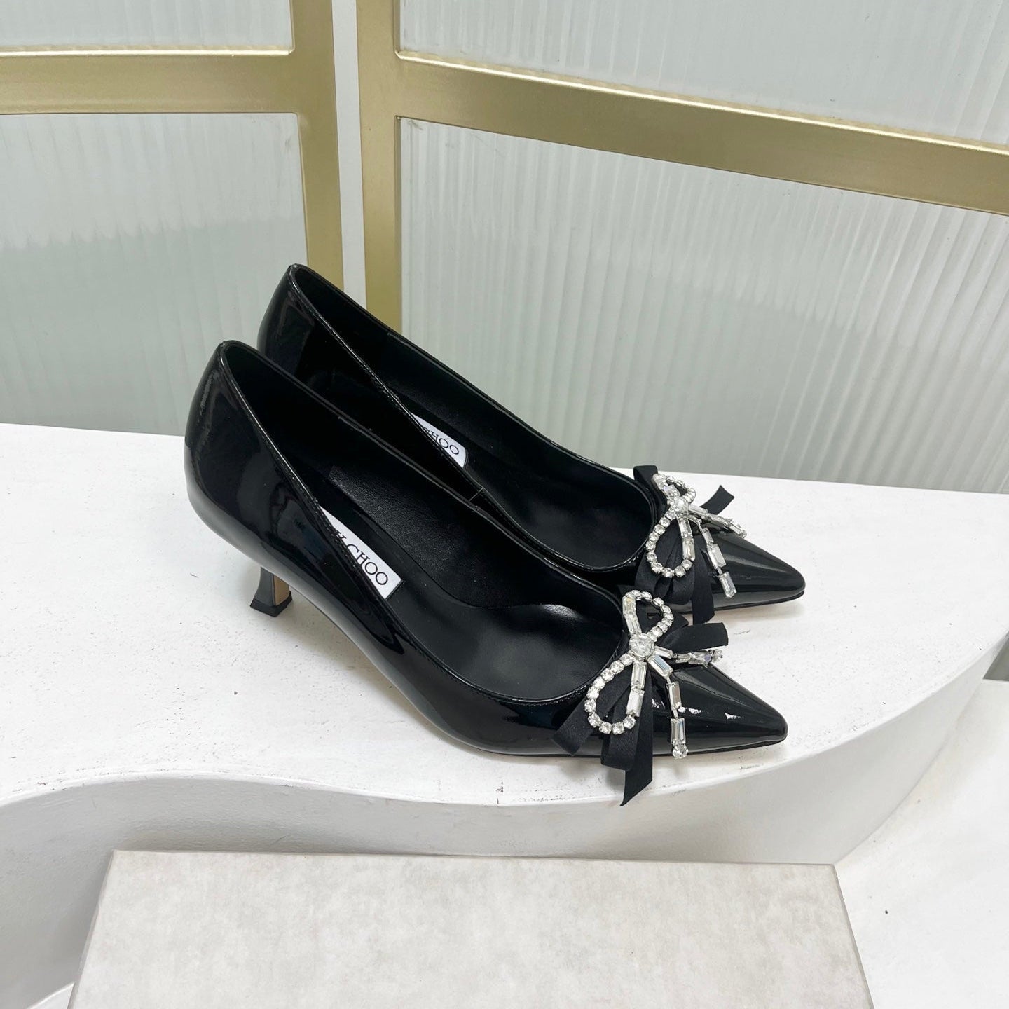 Jimmy 26s Pointed Toe Pump 55 Black Patent Leather 605968