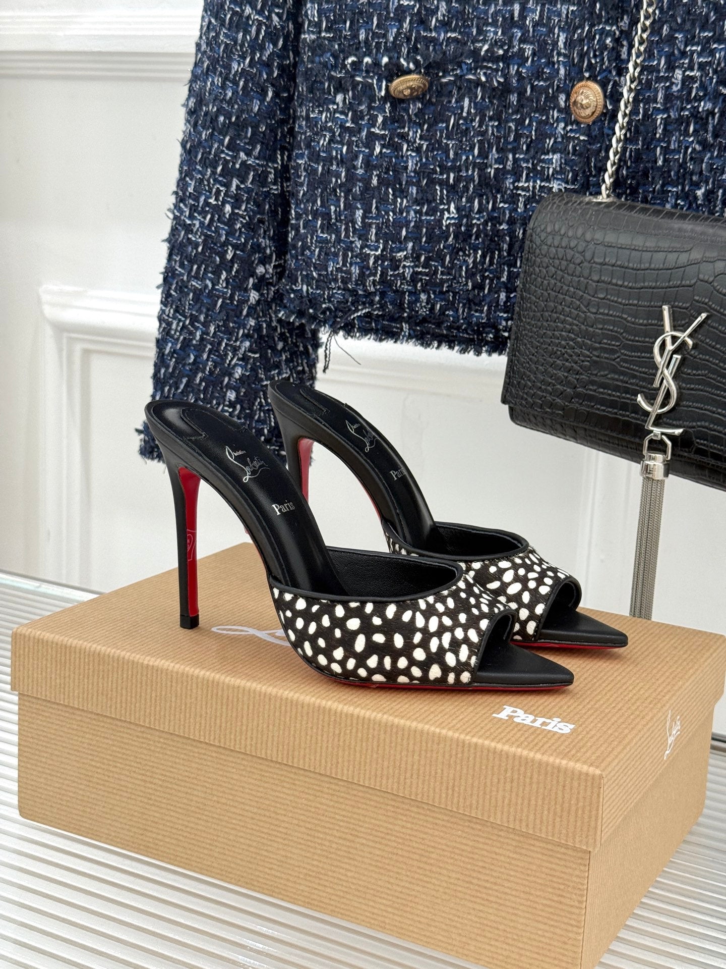 Christian Louboutin 2026 Apostropha High-Heeled Mules 80mm 785429