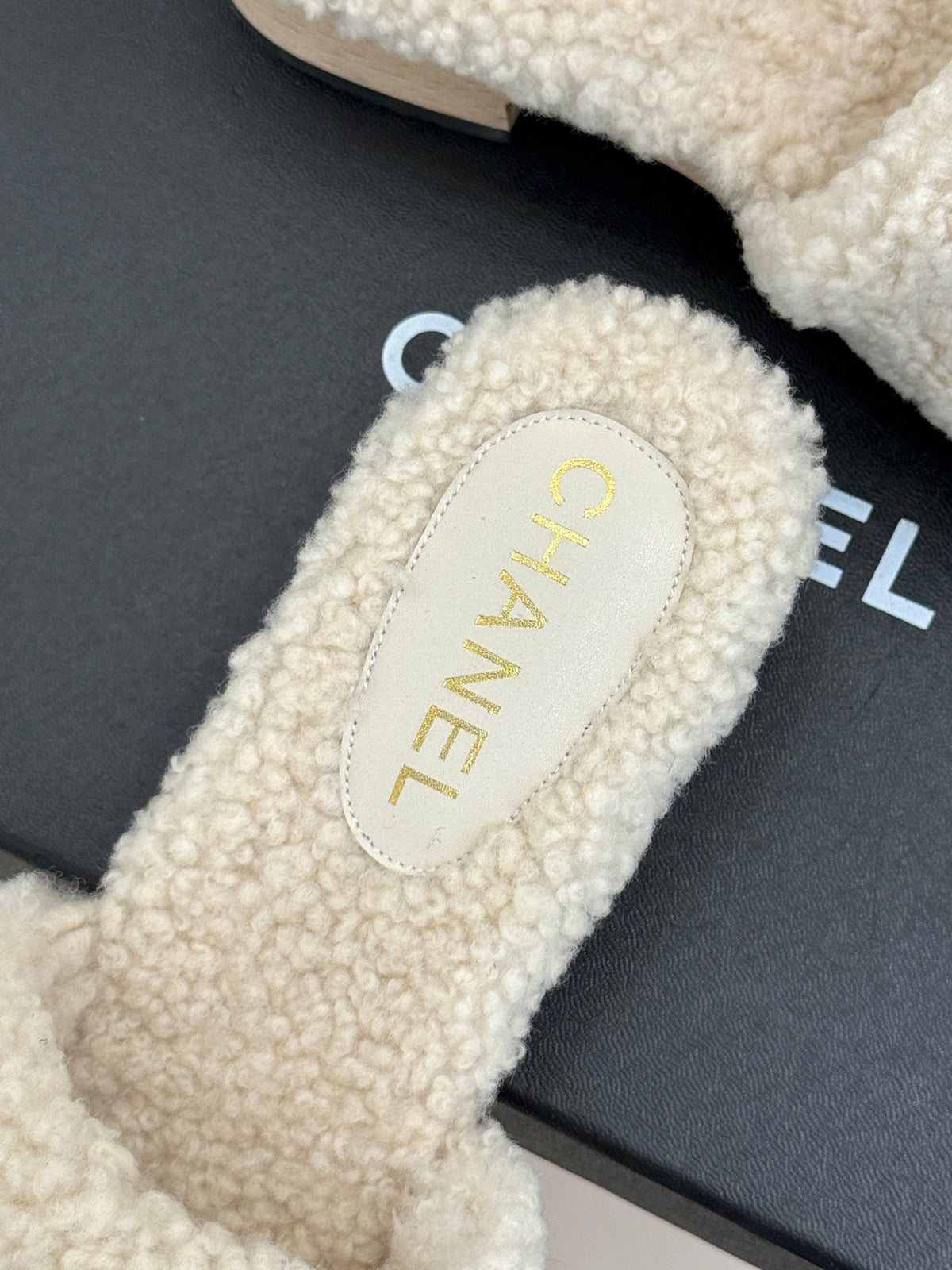 Chanel 2026 Wood Thick-Soled Sandals Wool 188607