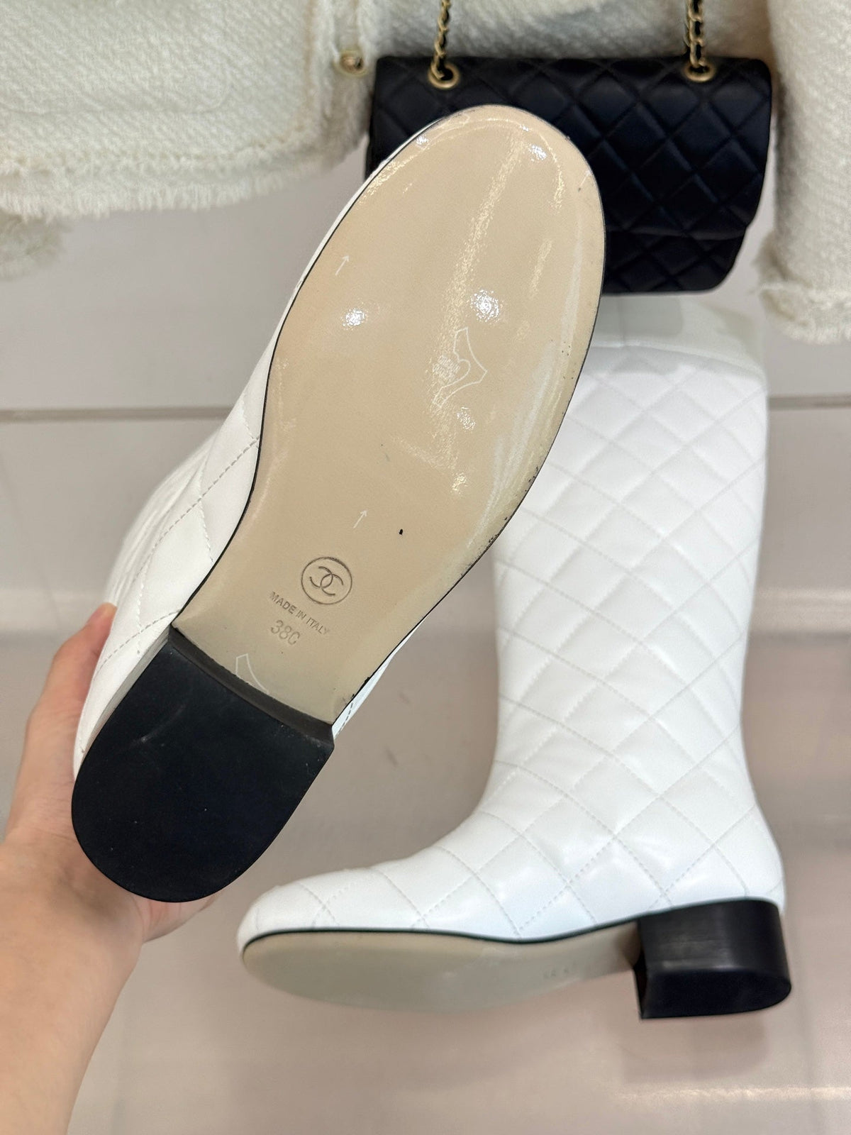 Chanel 2026 Quilted Ligne Cambon Boots Suede Leather 188462