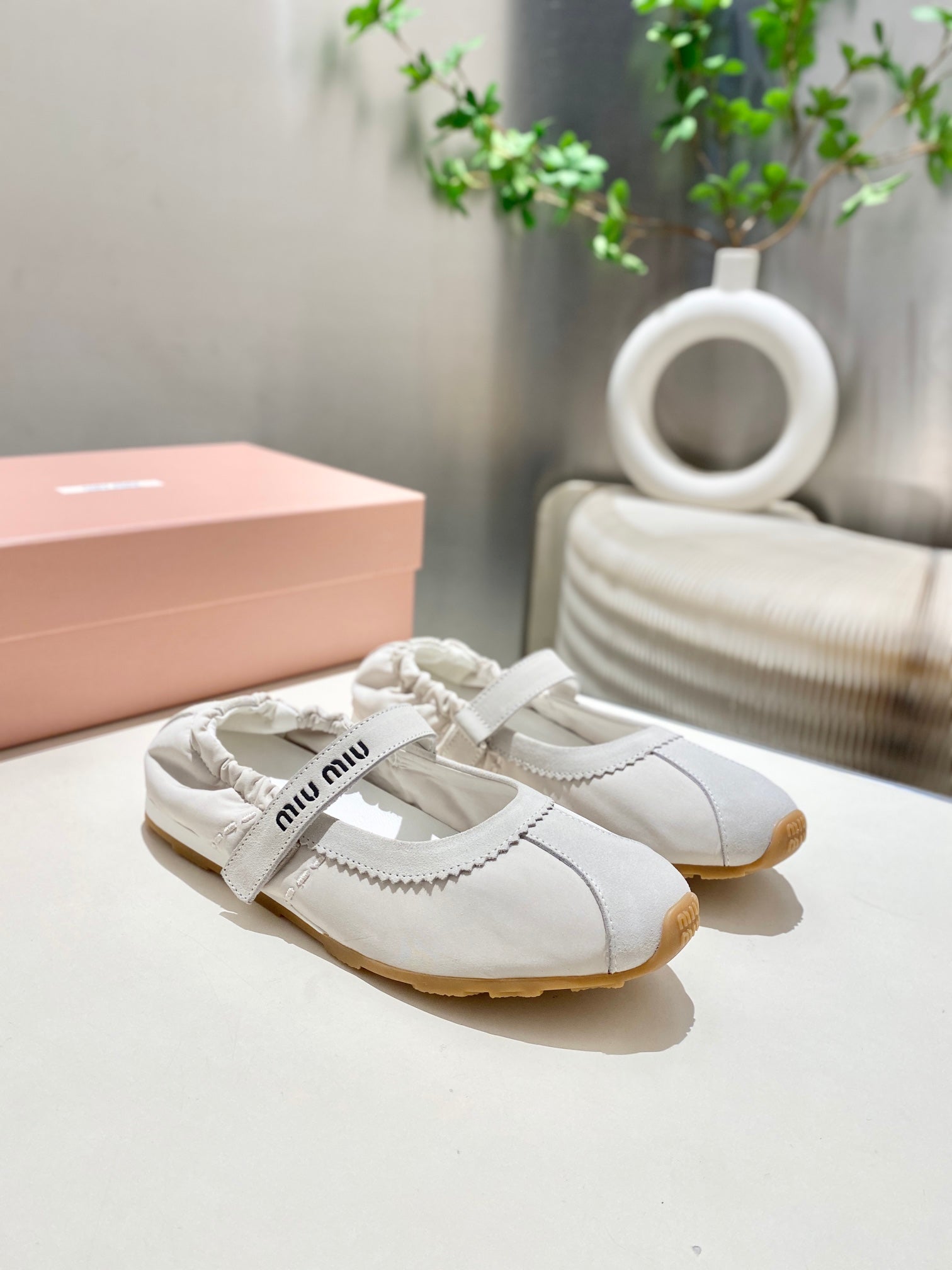 Miu Miu 2026 Ballet Flat Suede Fabric