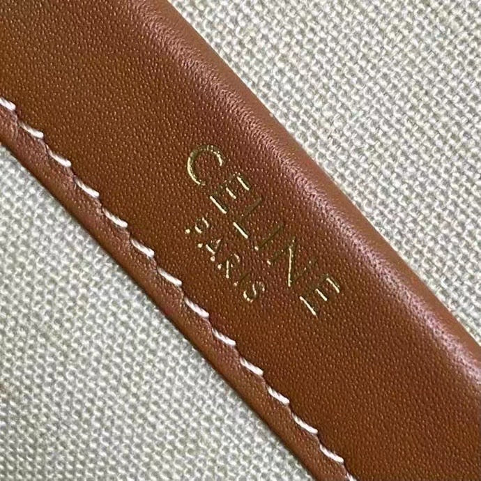 Celine 2026 Cabas Thais Bag 26cm Beige Textile Calfskin 283601