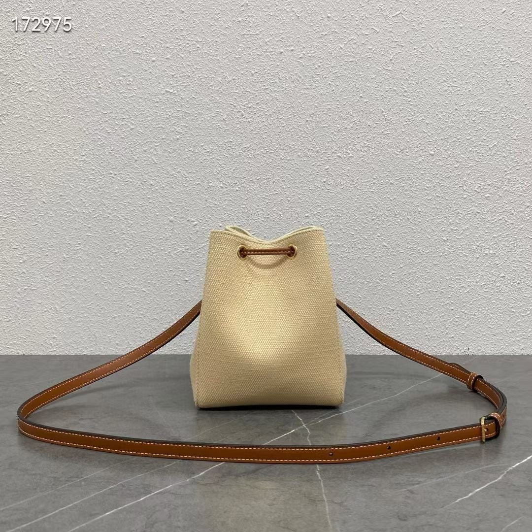 Celine 2026 Micro Sailor bag 17.5cm Natural Tan Triomphe Canvas Calfskin