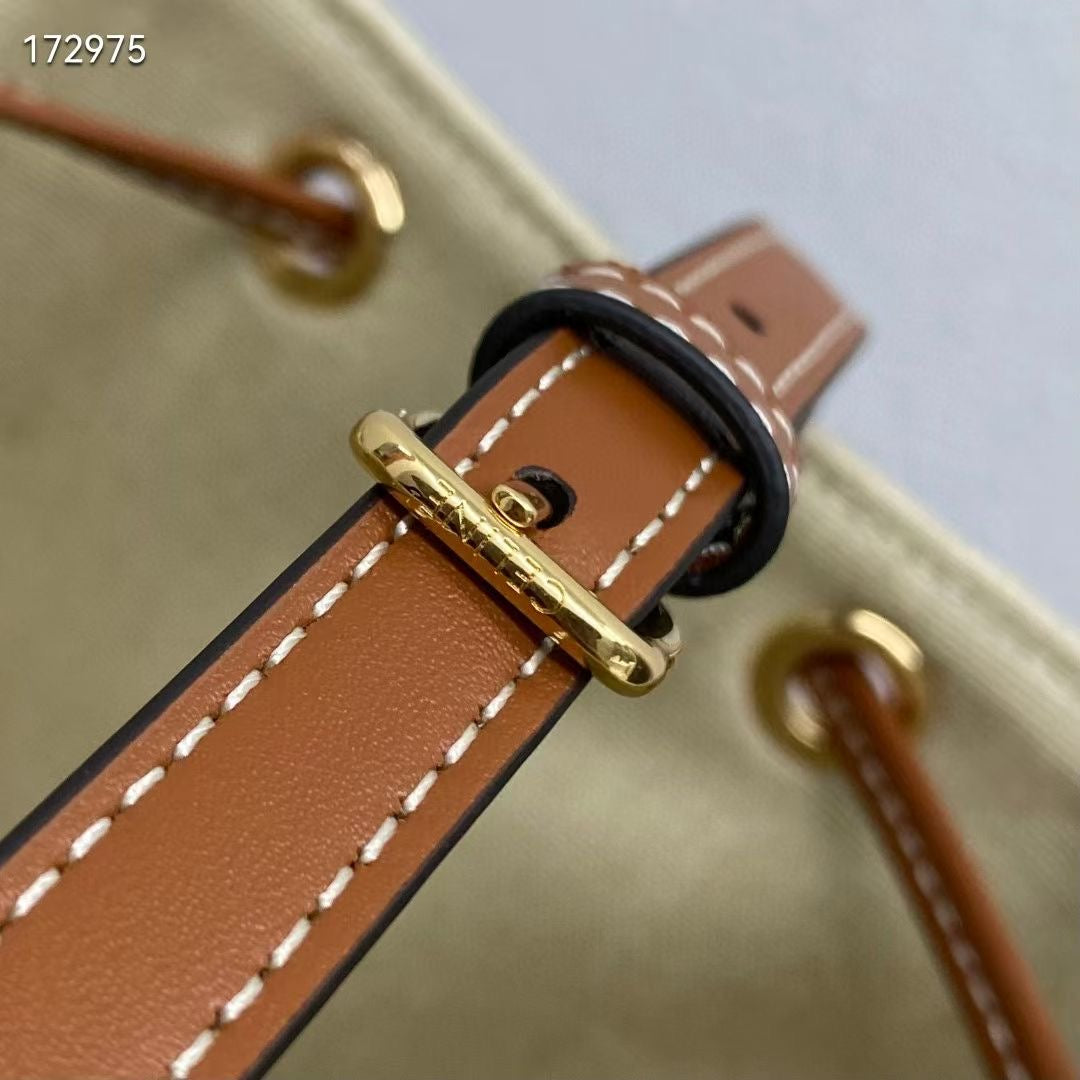 Celine 2026 Micro Sailor bag 17.5cm Natural Tan Triomphe Canvas Calfskin