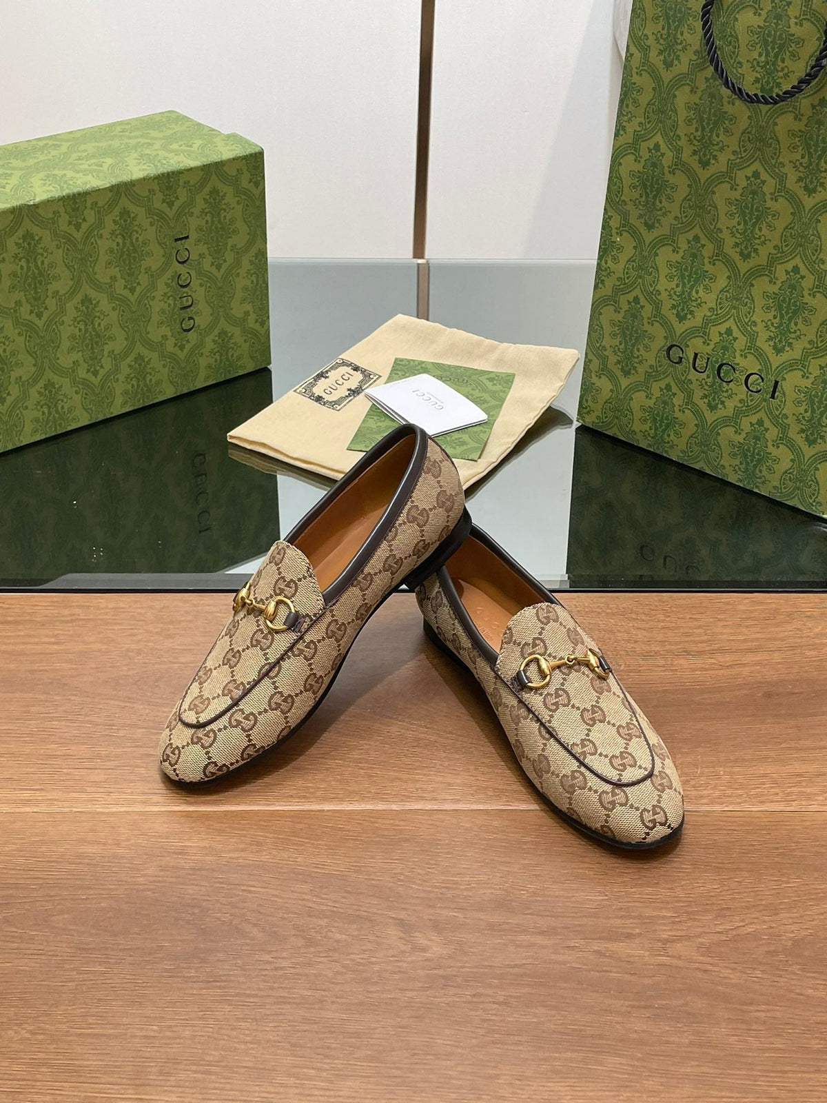 GG JORDAAN LOAFER LIGHT BROWN WOVEN FABRIC