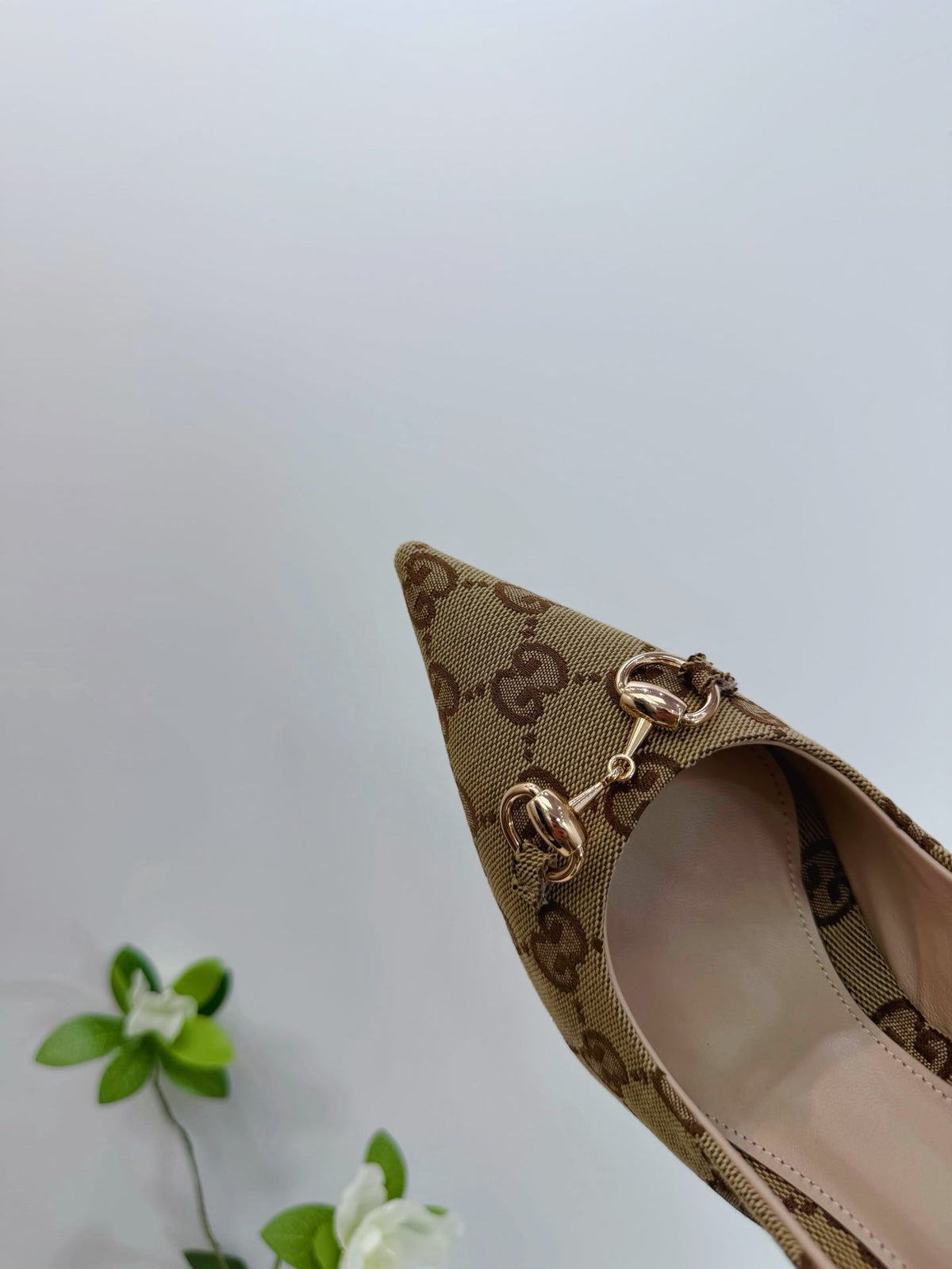 GG 26 Slingback Beige Brown Fabric 592422