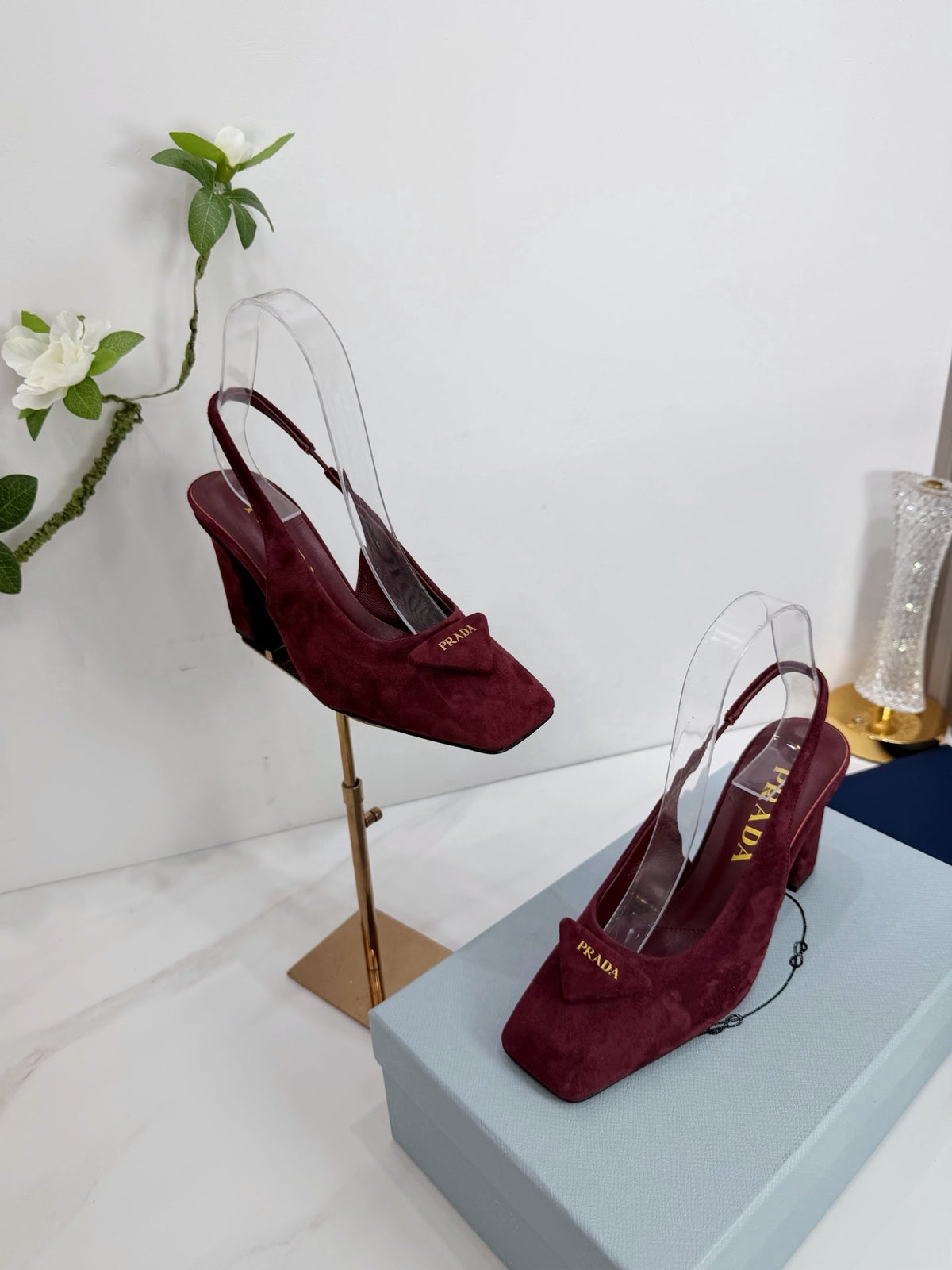 PRA 26SS Slingback 85 Burgundy Suede 592371