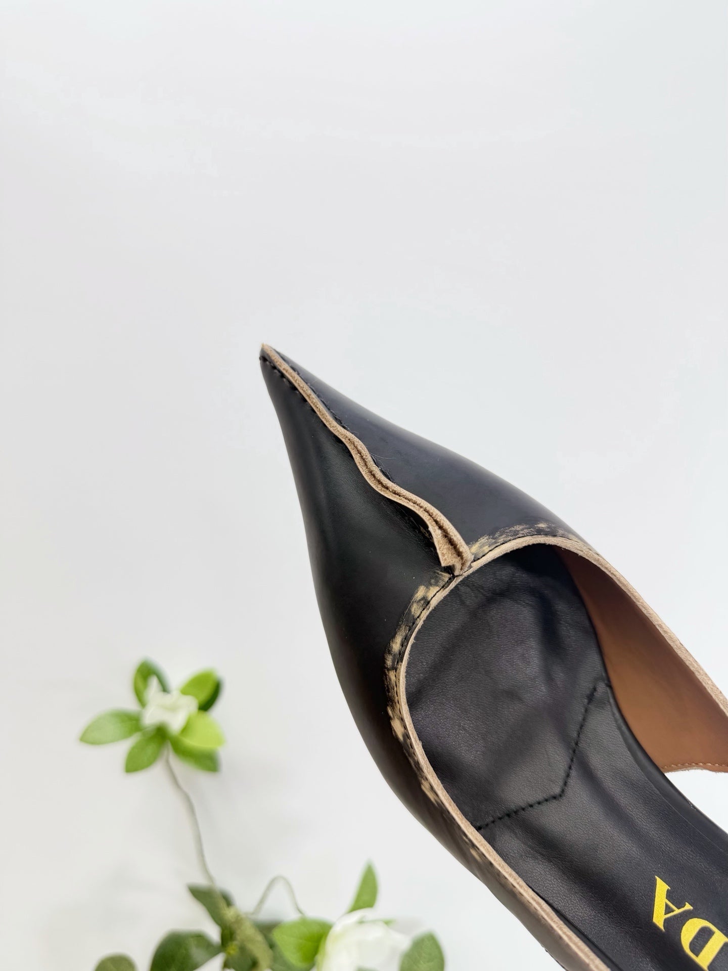 PRA 26SS Slingback 55 Black Beige Cowhide 592411