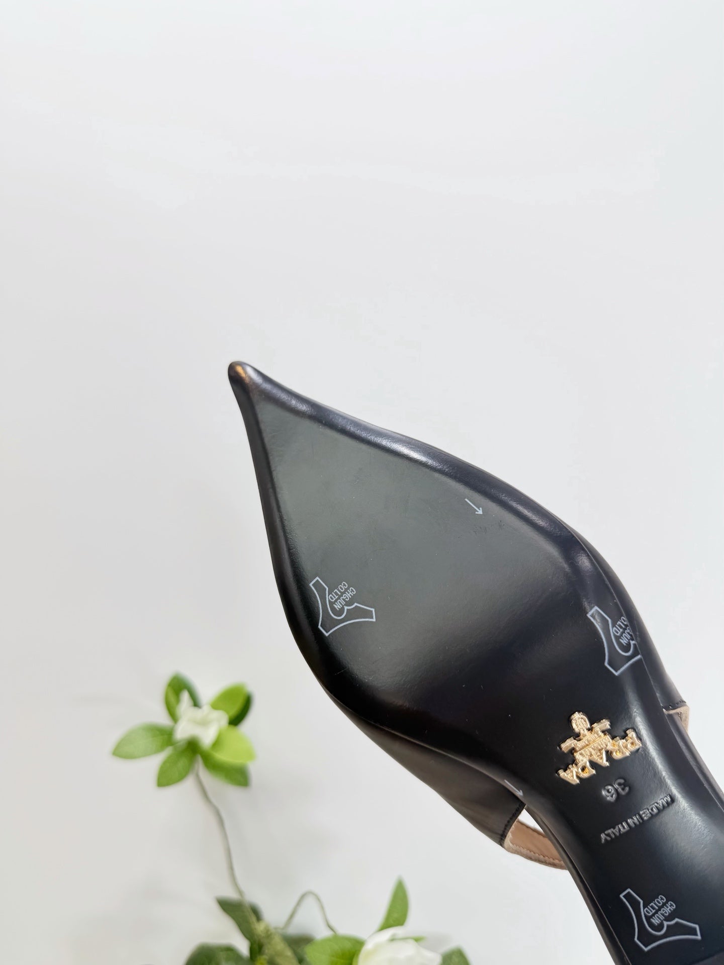 PRA 26SS Slingback 55 Black Beige Cowhide 592411