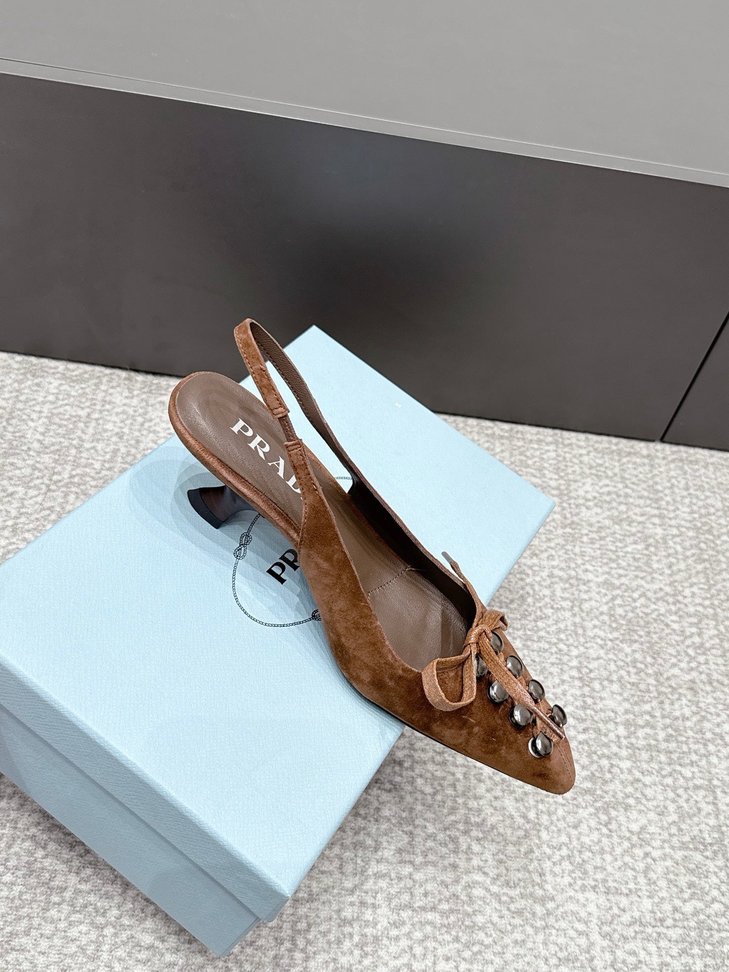 Prada 2026 Slingback 55mm Suede Lambskin 855730