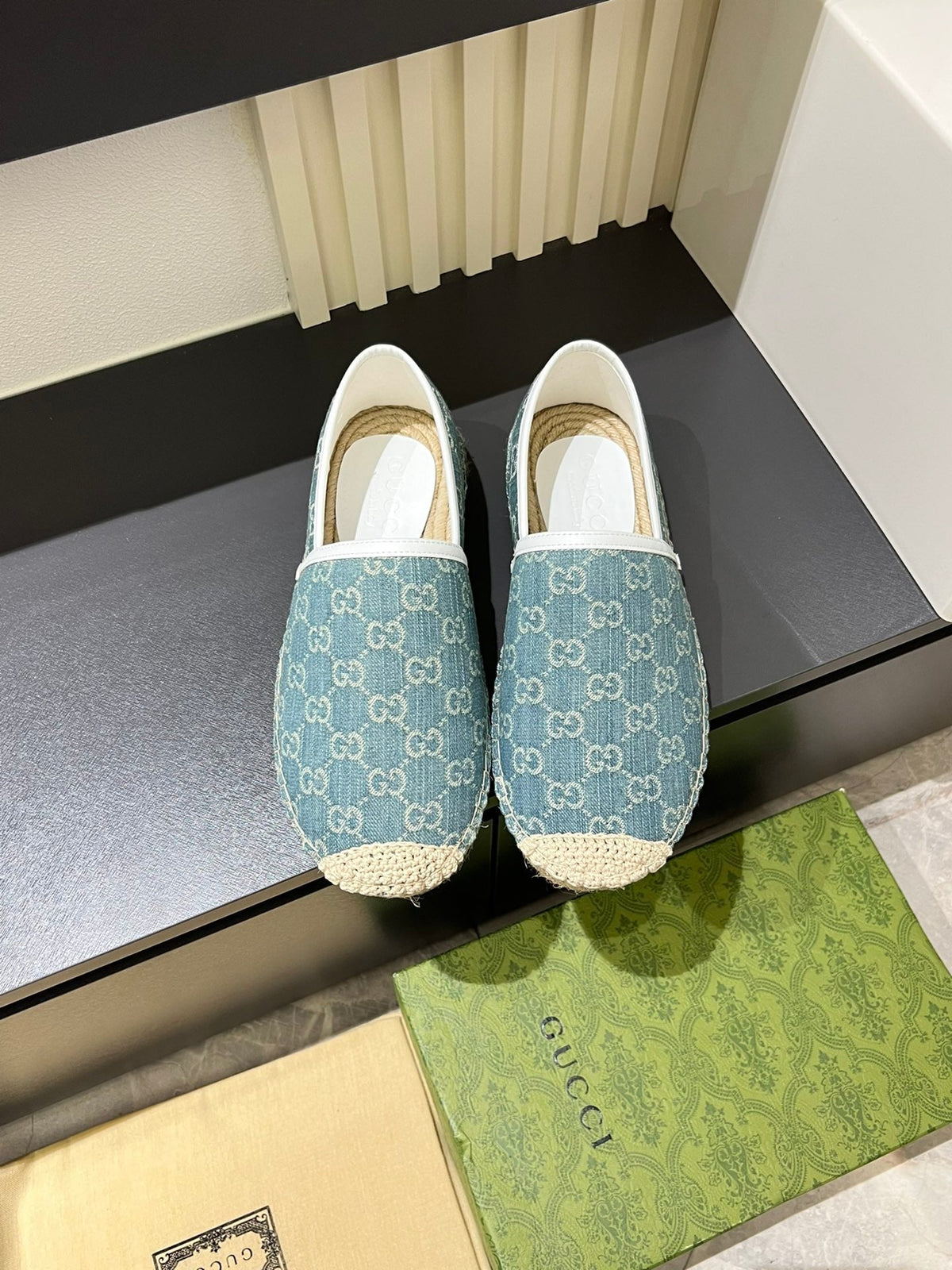 GG Men's Espadrilles Loafer Blue Denim 595984