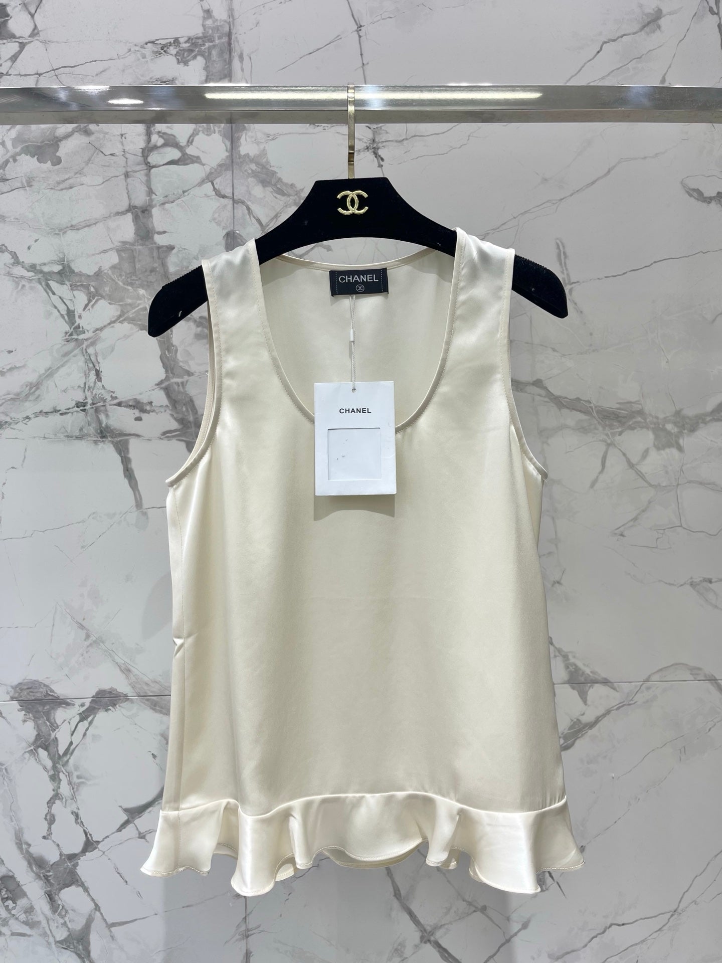Chanel 2026 Ruffled Acetate Sleeveless Vest Acetate 454297
