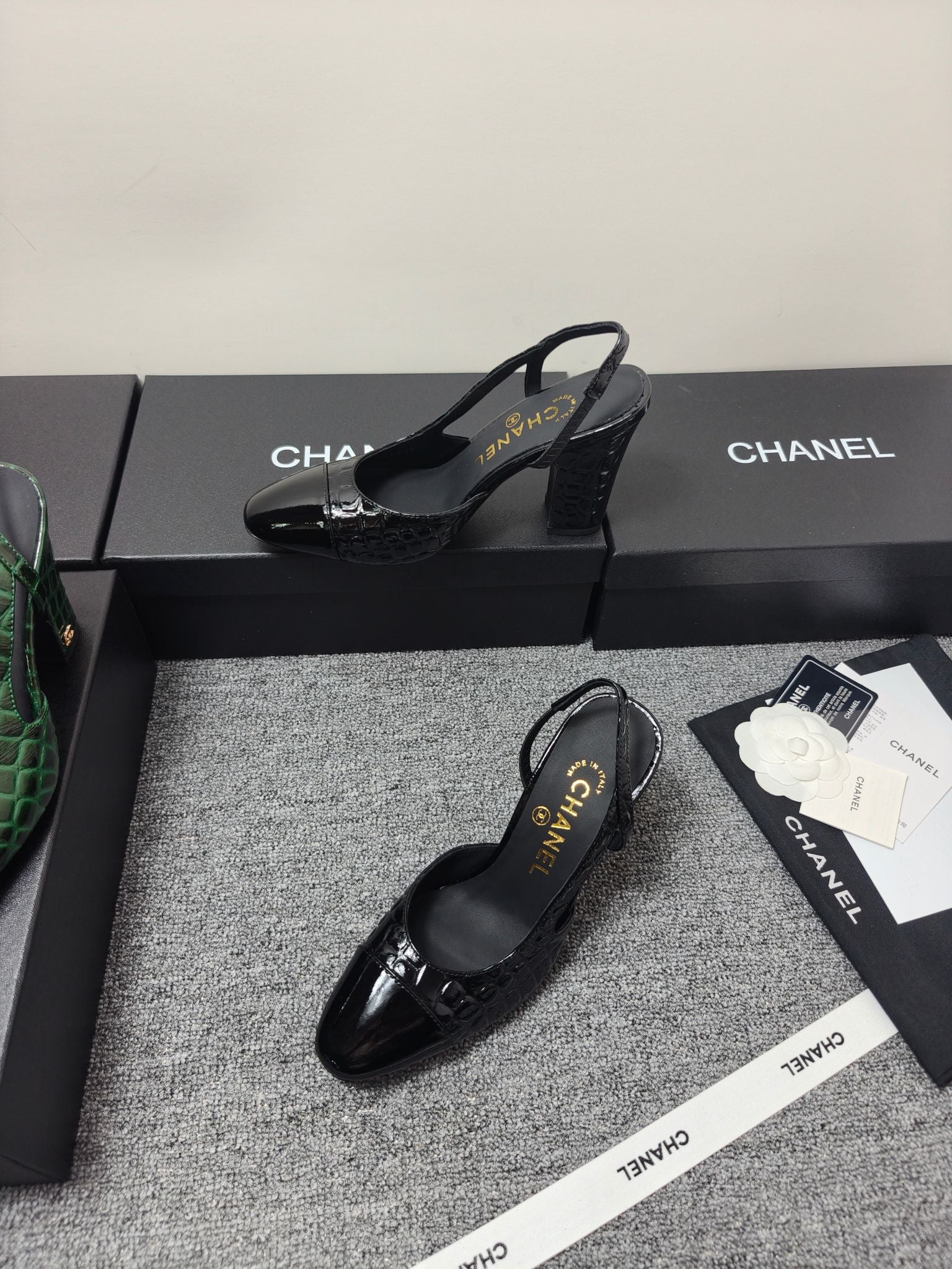 Chanel 2026 Crocodile Embossed Slingback Glossy Calfskin 855982