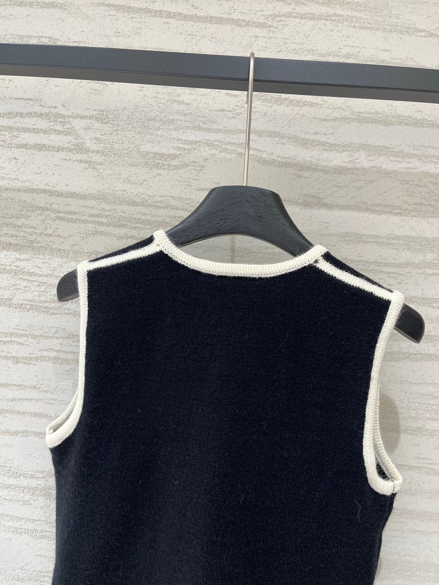 Chanel 2026 V-Neck Vest with Logo Wool 687202