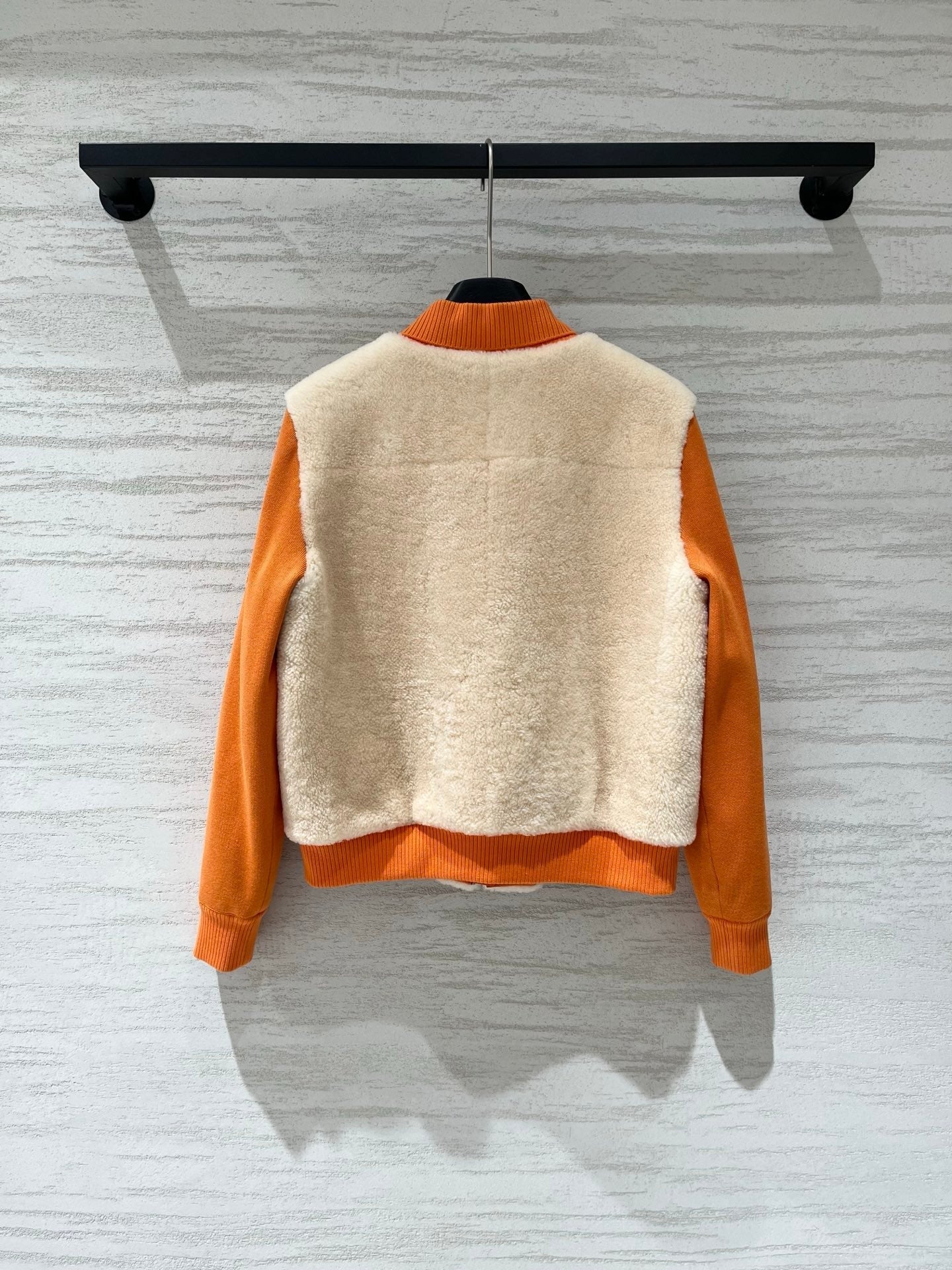 Hermes 2026 Bomber Jacket Orange Beige Wool