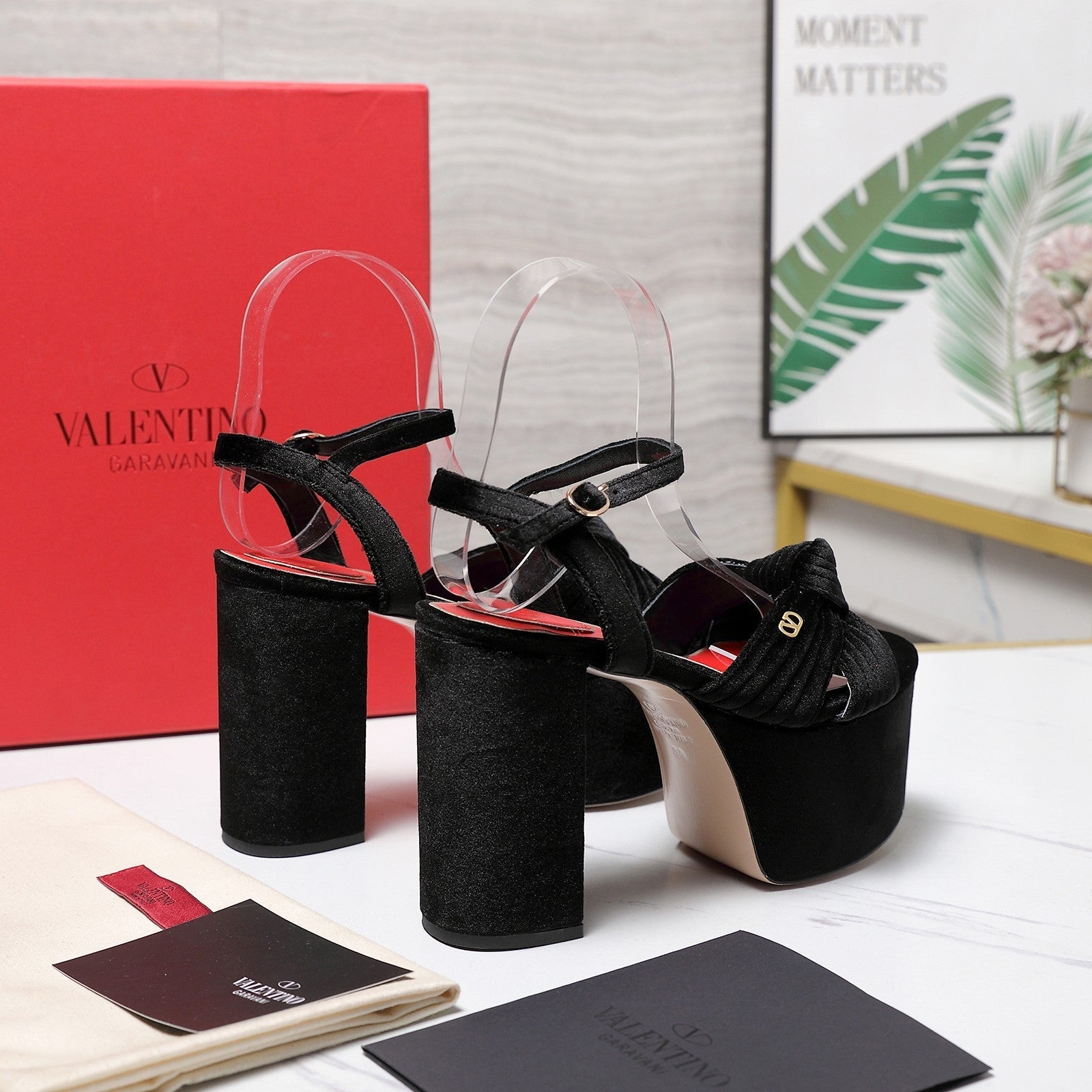 Valentino 2026 Garavani Crasher 110mm Velvet Platform Sandal Velvet 864497