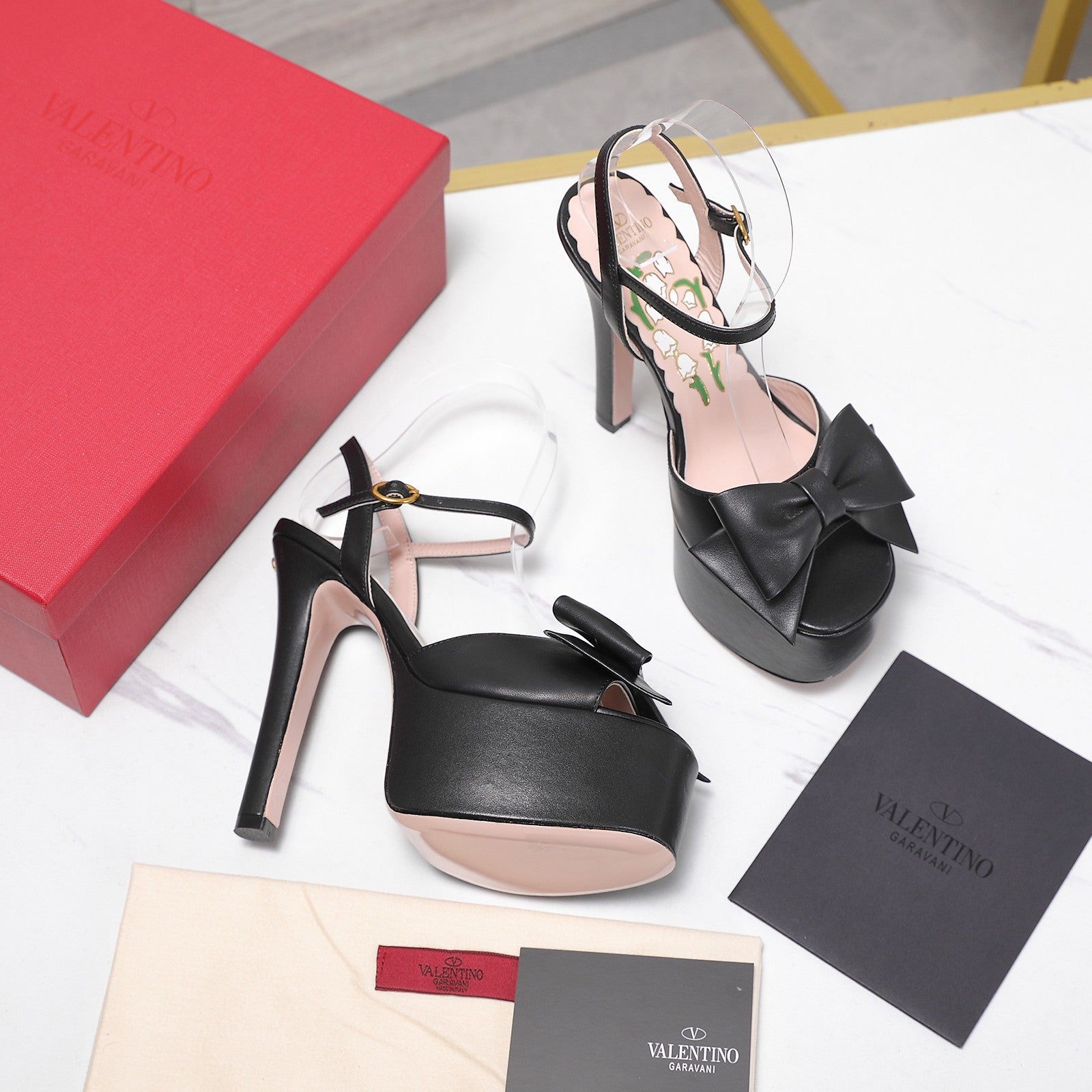 Valentino 2026 Bowow Platform 155mm Sandals Calfskin 864557