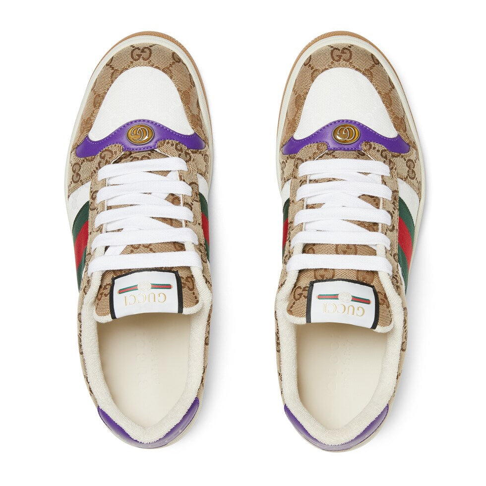 GG Men's Screener Sneaker Brown Mix Purple Canvas 523581