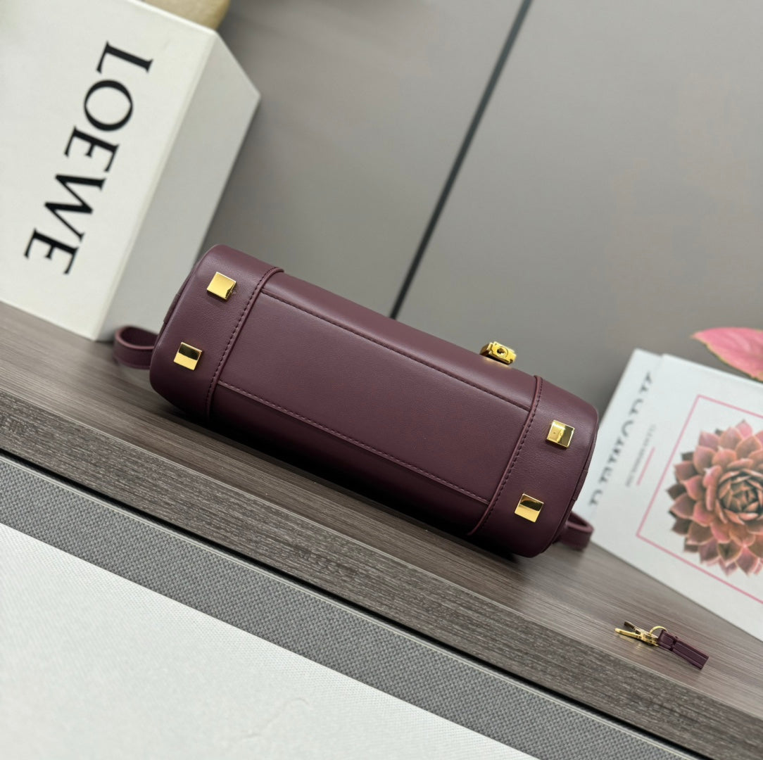 Loewe Mini Bowling Bag 23 Burgundy Calfskin 280618