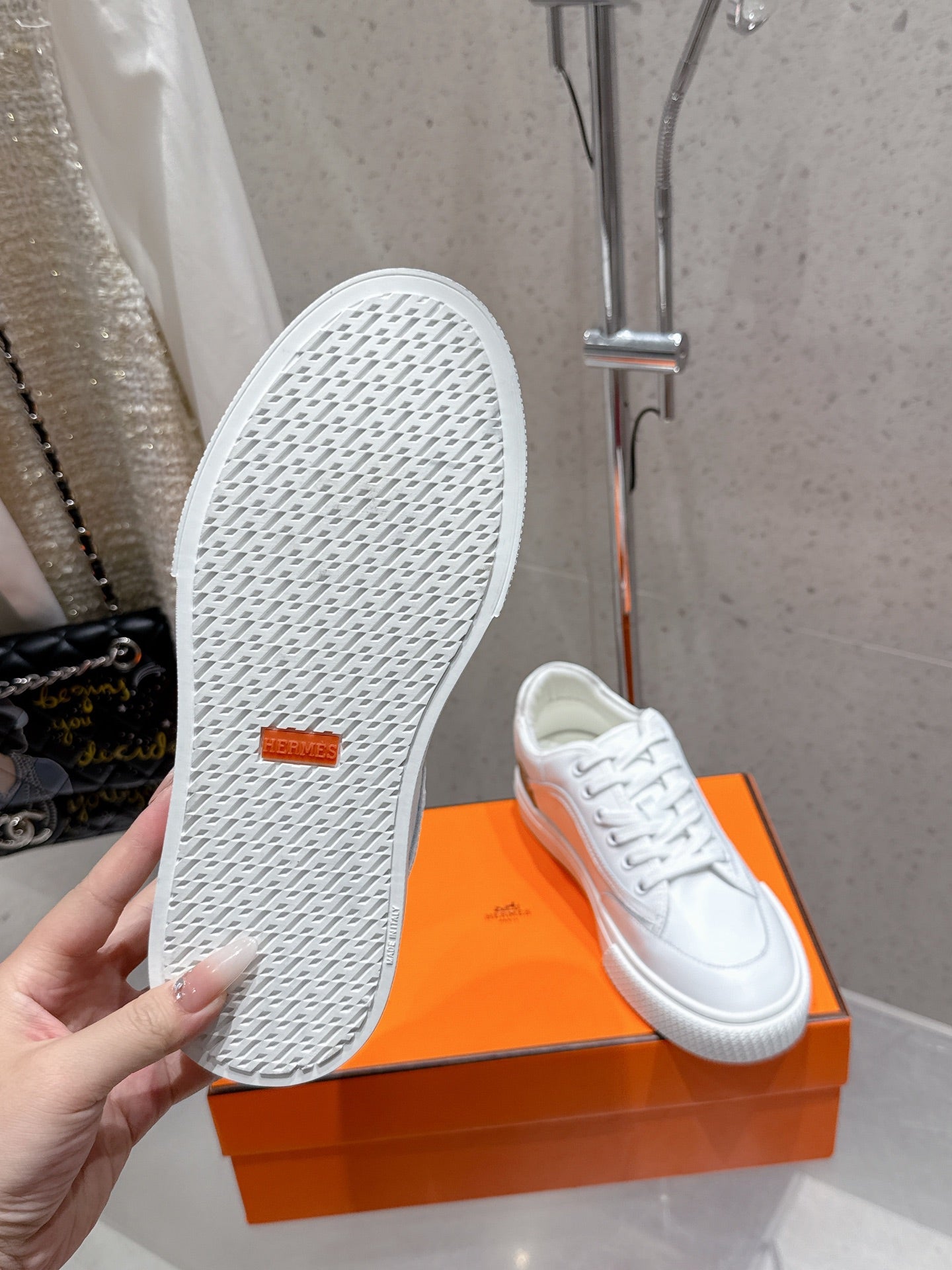HM Get Sneaker White mix Caramel Cowhide 204756