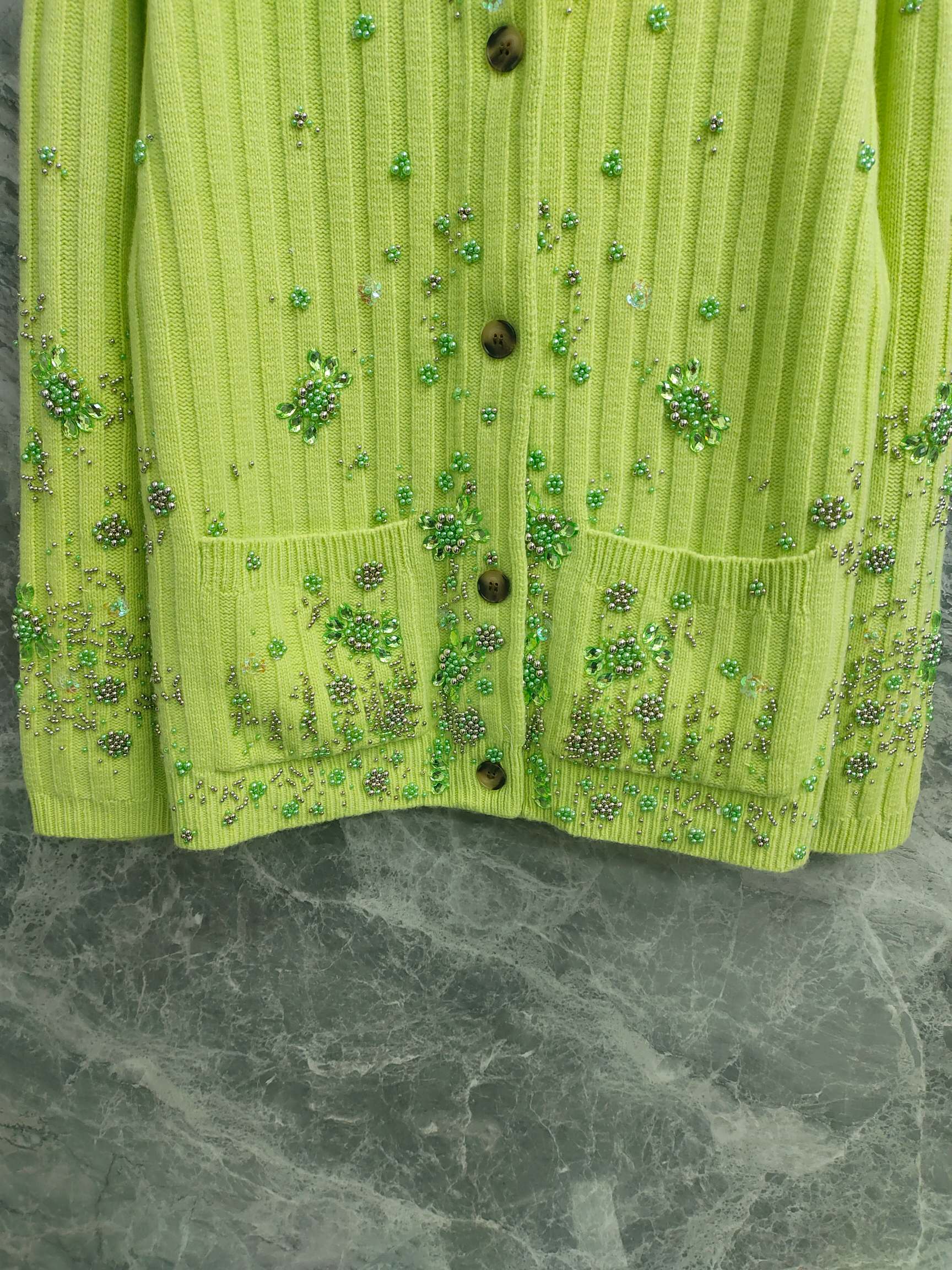 Gucci Cardigan Green Wool Cashmere 289093