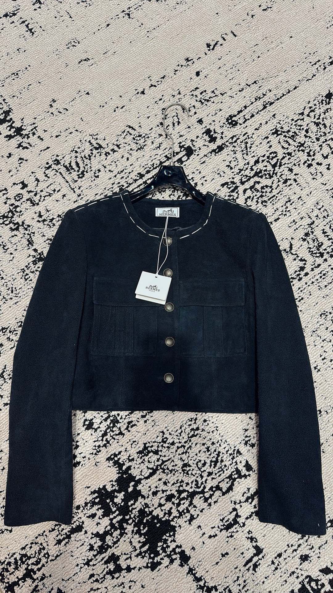 HM 25 Premium Blue Black Suede Jacket 264284