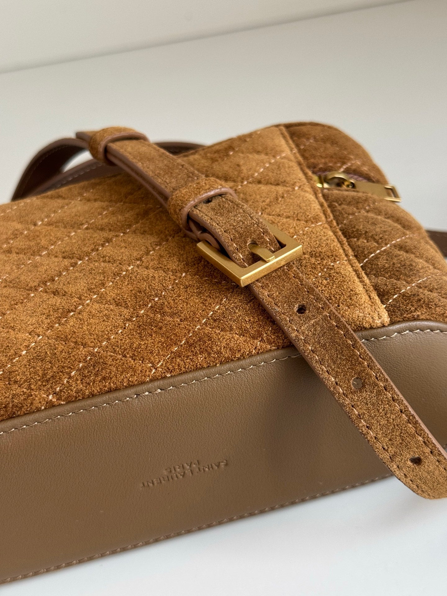 YSL 2026 Saint Laurent Gaby Vanity Bag 18cm Brown Suede
