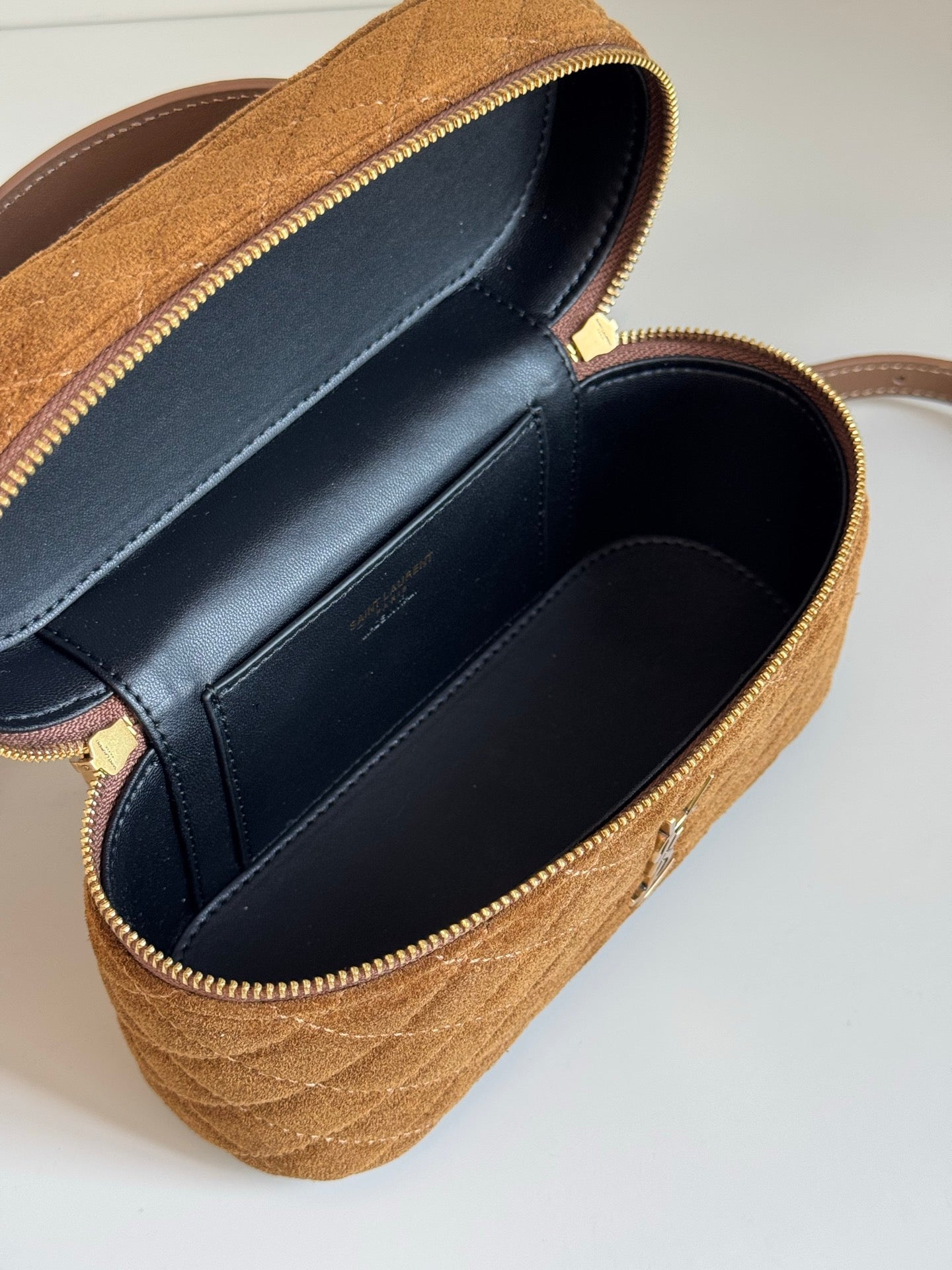 YSL 2026 Saint Laurent Gaby Vanity Bag 18cm Brown Suede