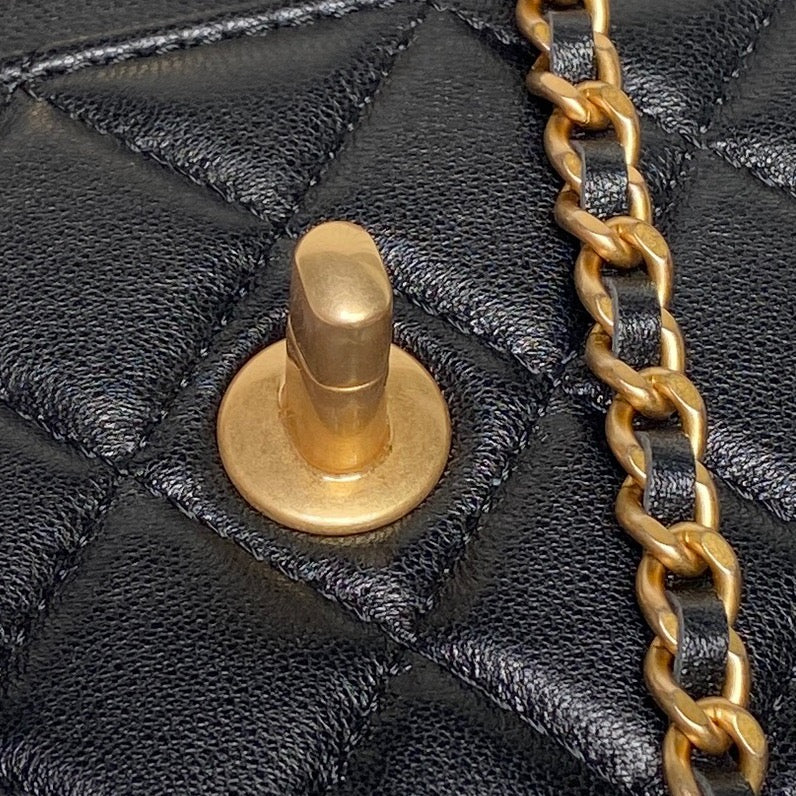 Chanel 2025 Bag Black Gold 19cm Lambskin 269234