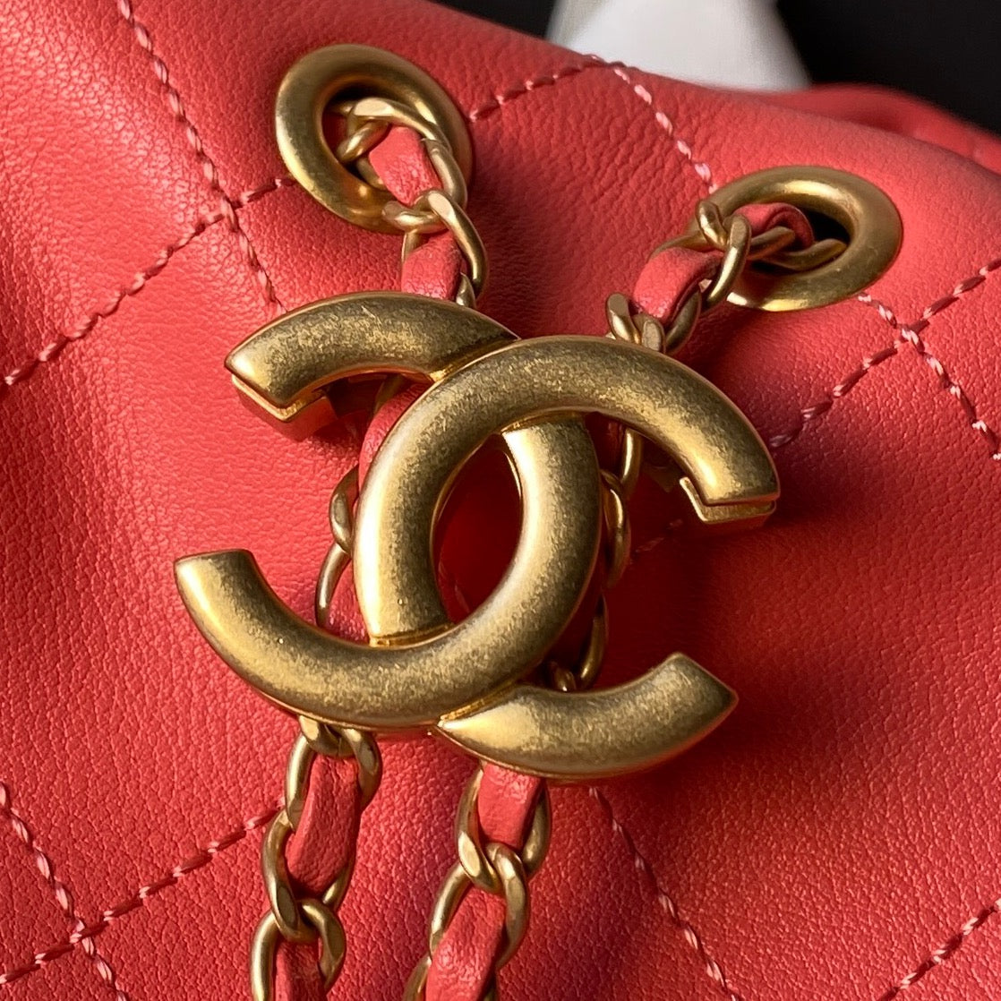 Chanel 2025 Hobo Bag 32cm Red Calfskin 315838