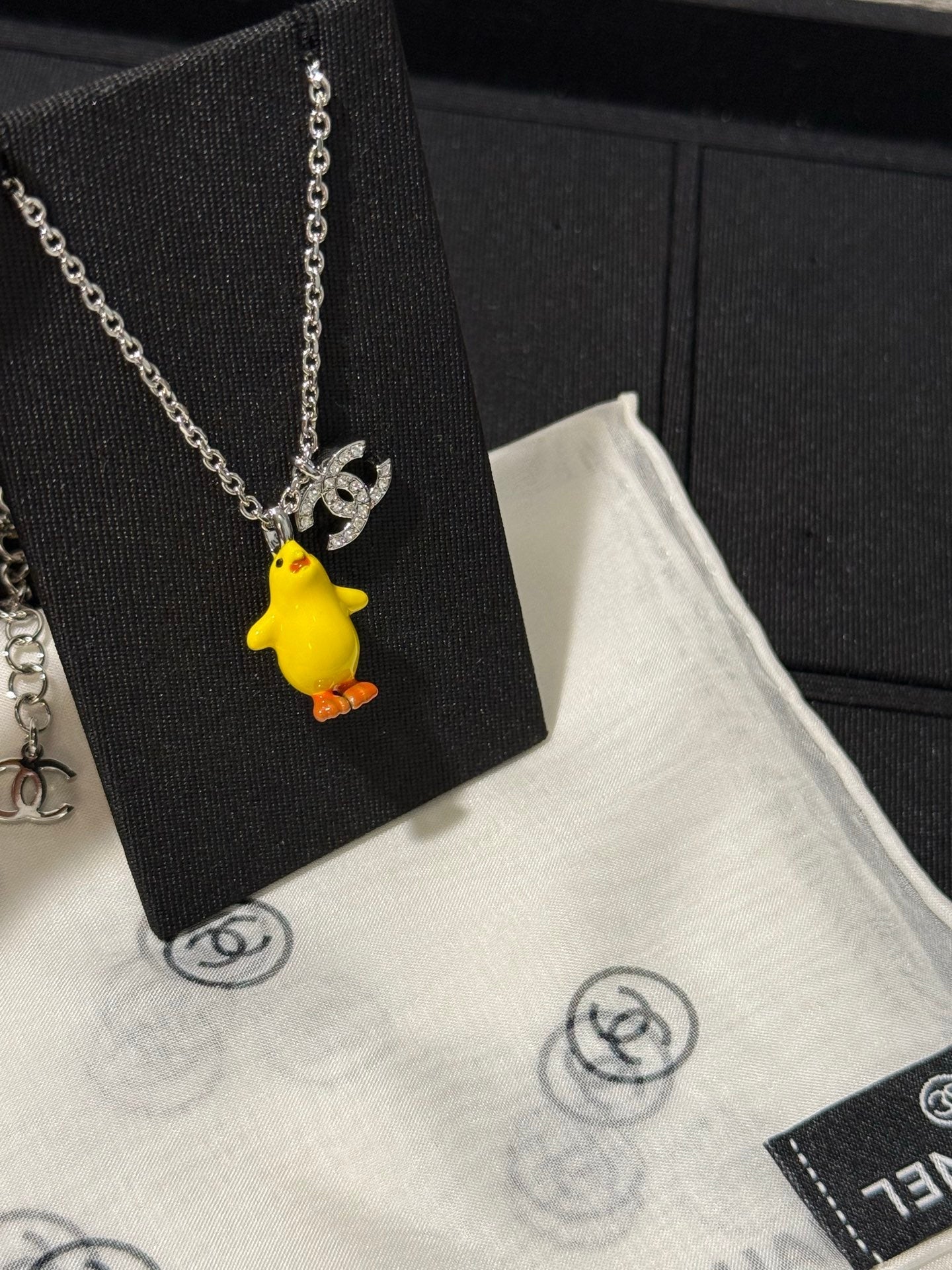 Chanel 2026 Full-diamond Double C Yellow Chick Necklace