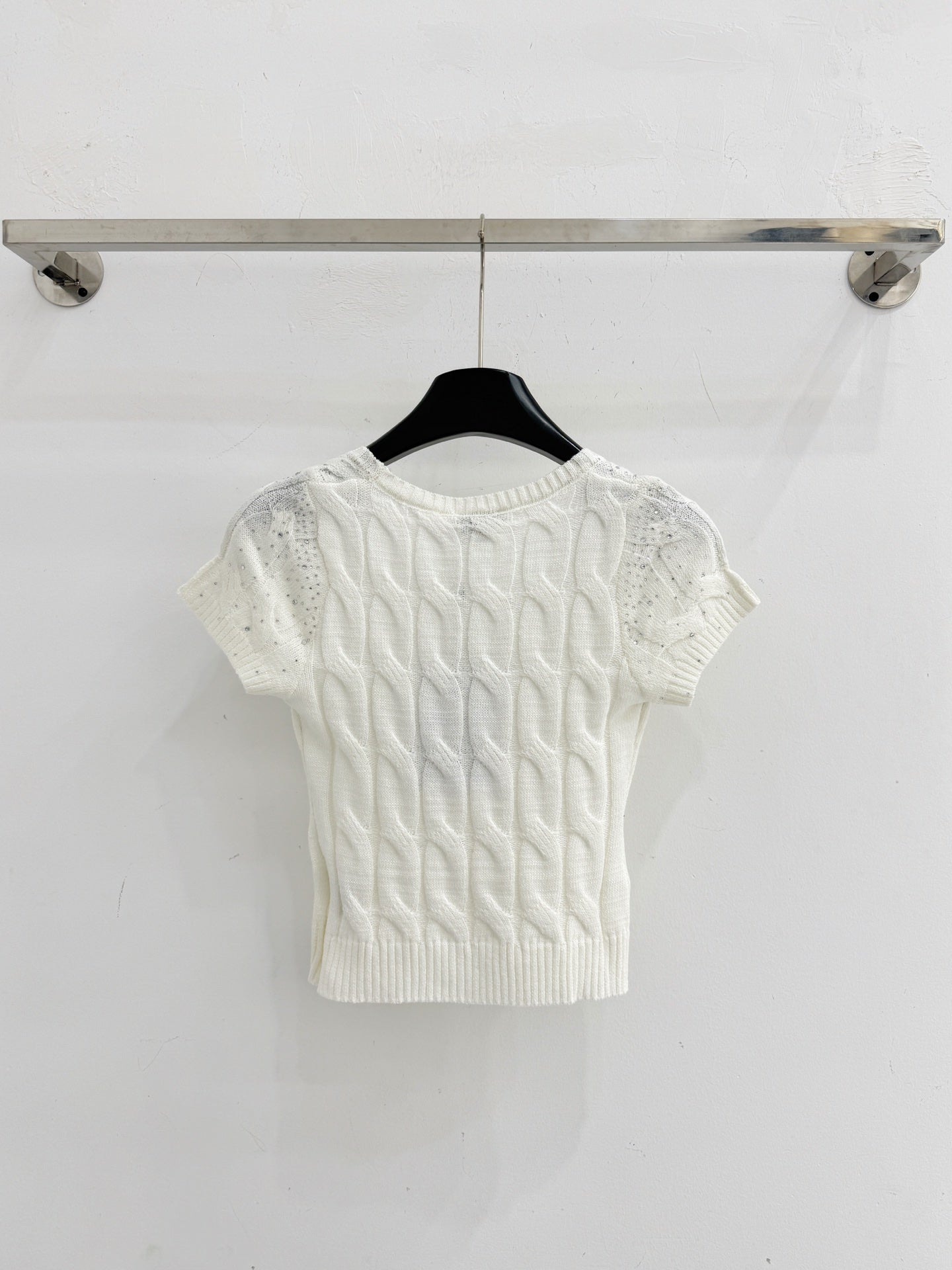Chanel 2026 Short-sleeved Slim Fit Knit Sweater Wool Polyester 341194