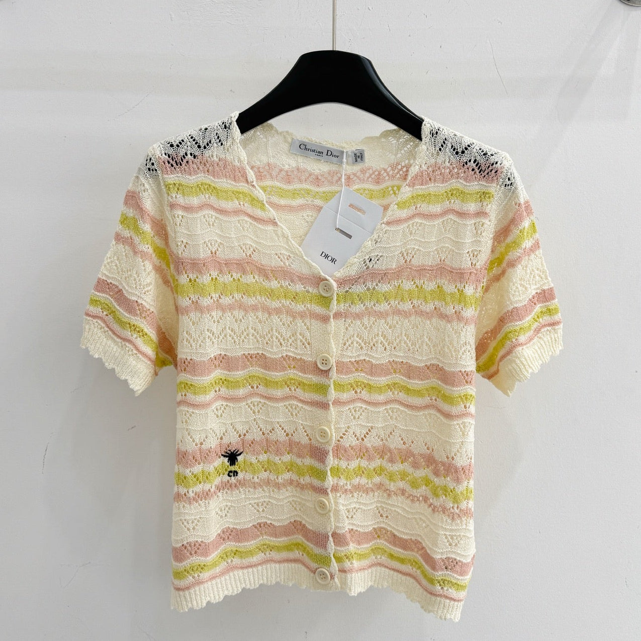 Dior 2026 Hollow-out Striped Knit Cardigan Wool 341209