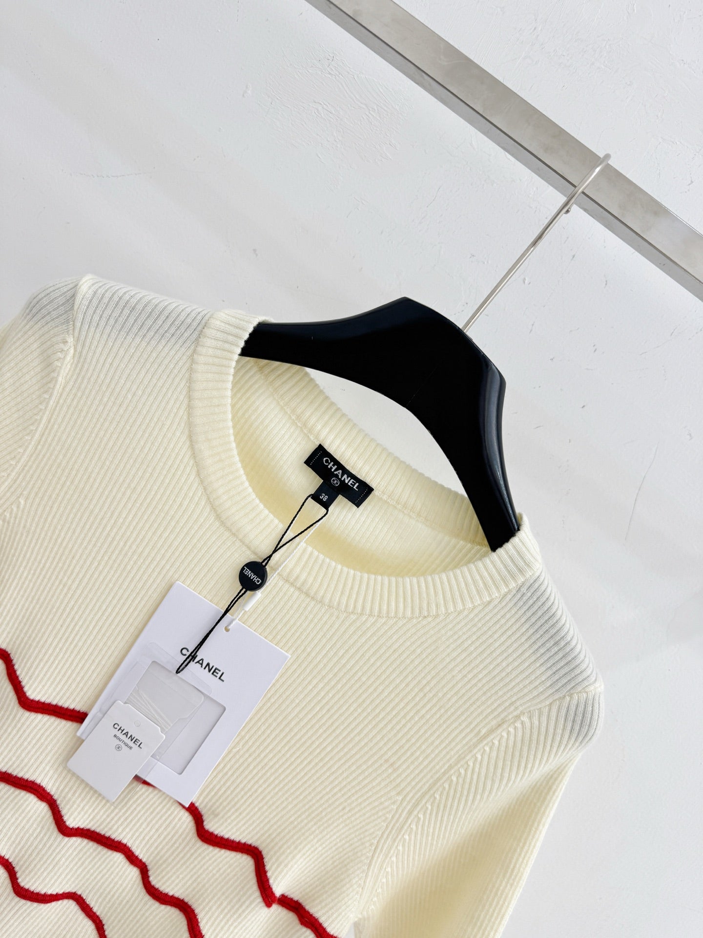 Chanel 2026 Stripe Knit Short-sleeved Top Cotton Cashmere 351119