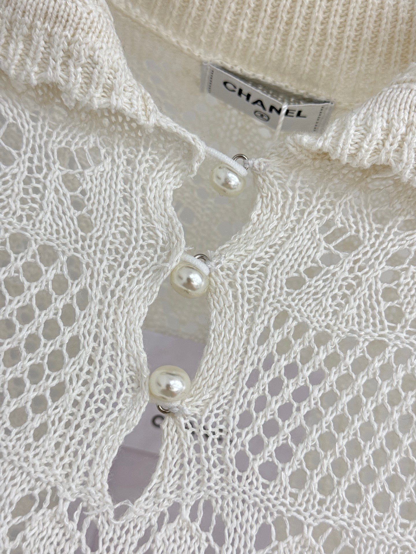 Chanel 2026 Openwork Knit Sweater Cotton 359798