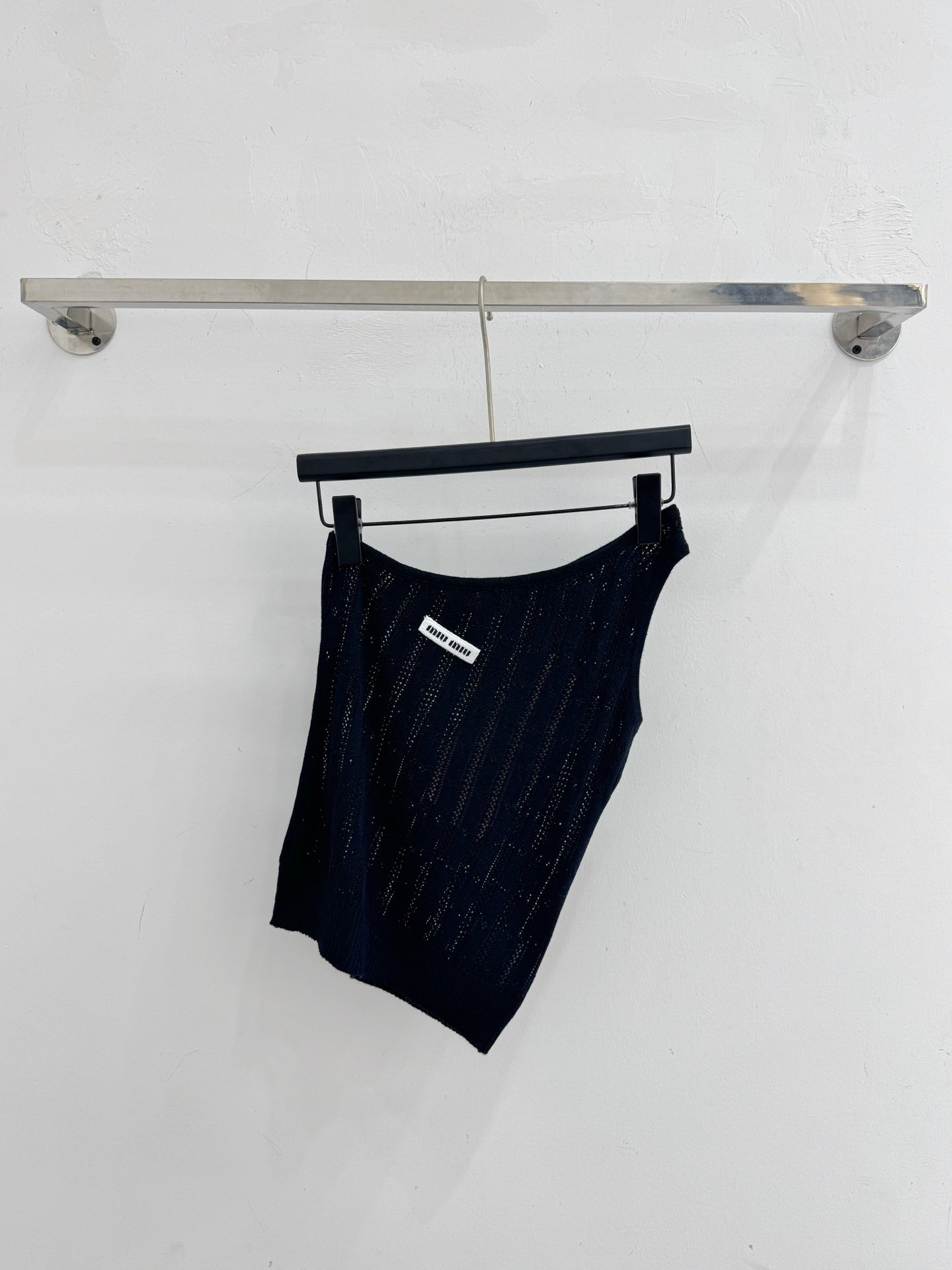 Miumiu 2026 Off-shoulder Hollowed-out Knit Camisole Wool 445545