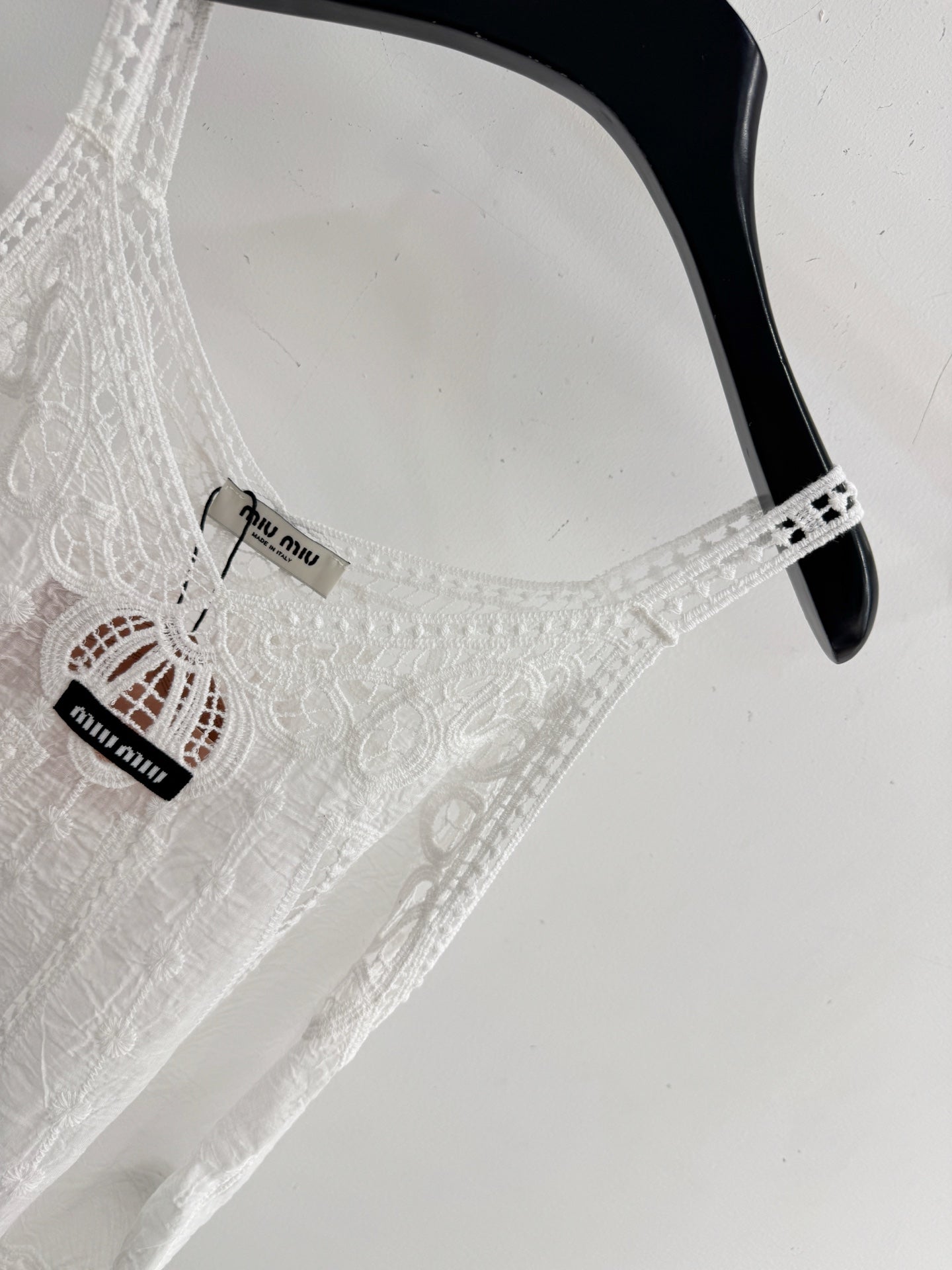 Miumiu 2026 Hollowed-out Camisole Lace Cotton 516679