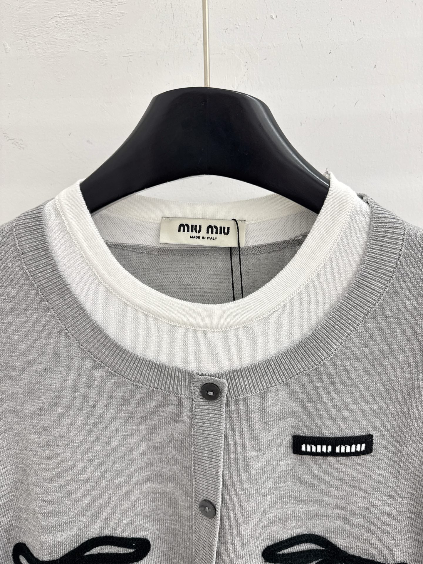 MiuMiu 2026 Shirt Grey White Wool 642725