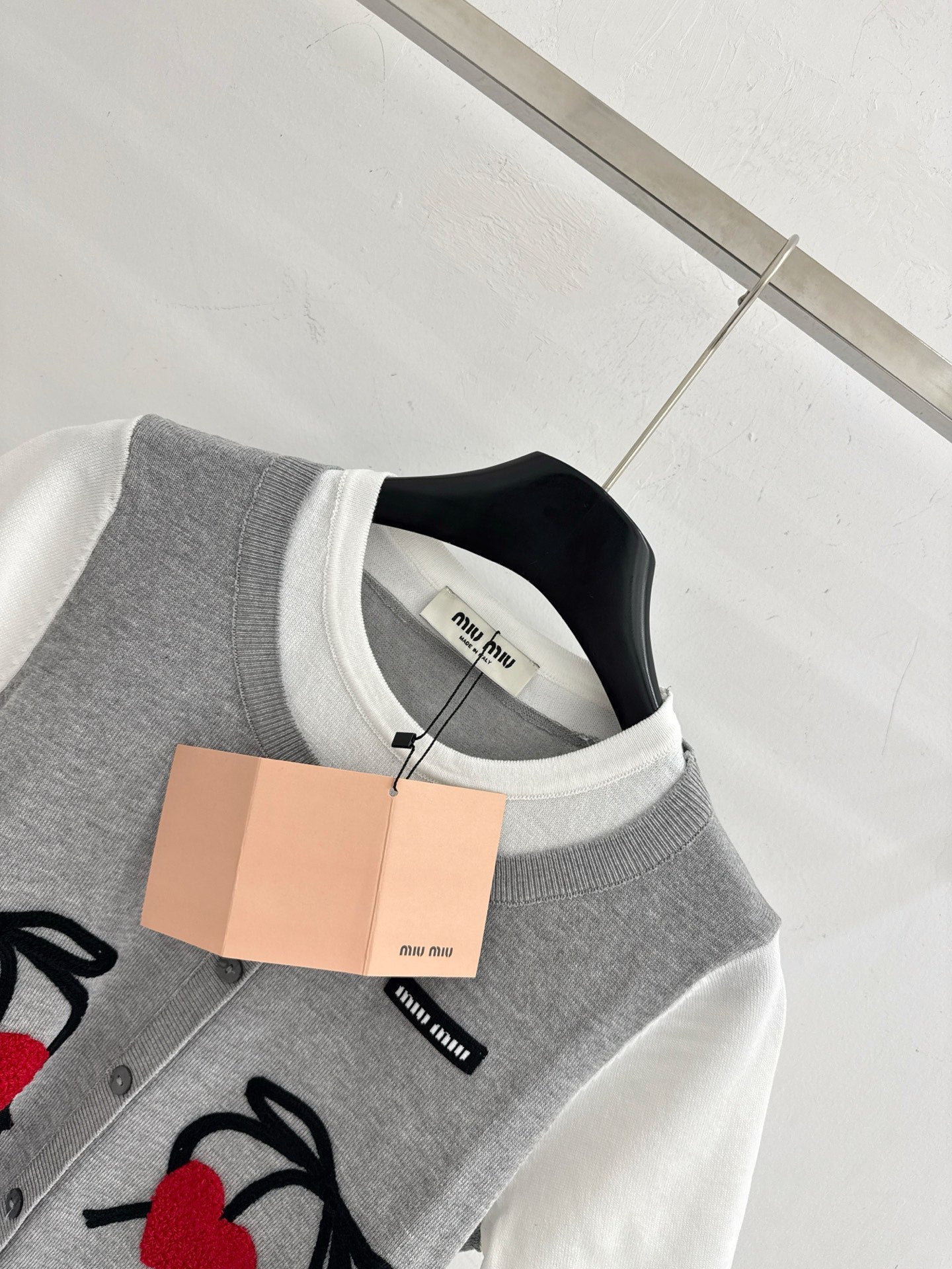 MiuMiu 2026 Shirt Grey White Wool 642725