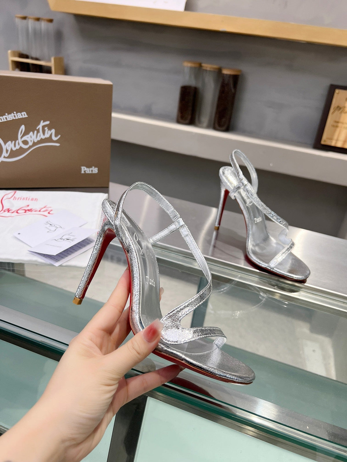 CL Rosalie 105mm Sandals Leather and PVC 251036