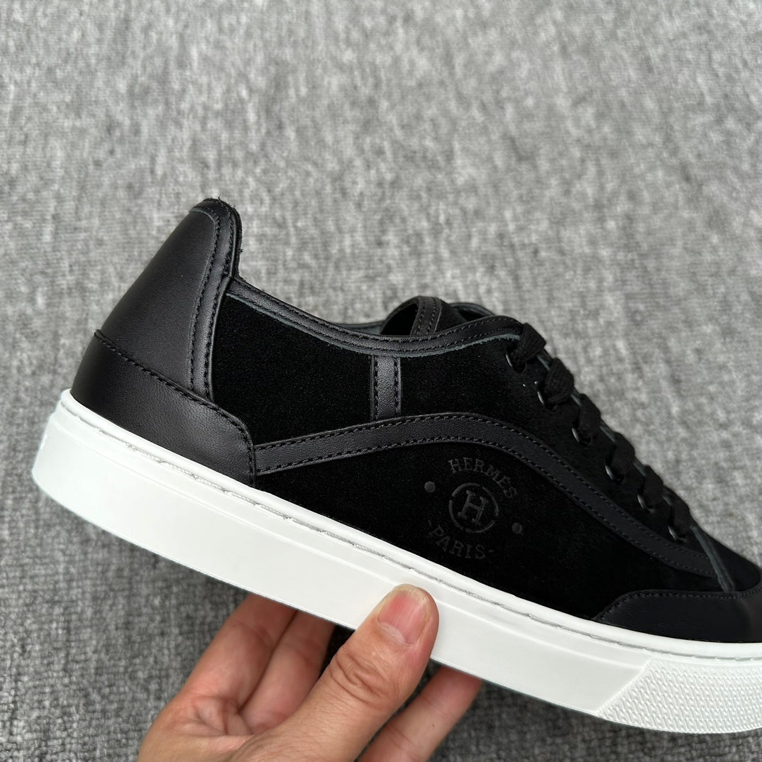 HM Men's Get Sneaker Black Suede Calfskin 336083