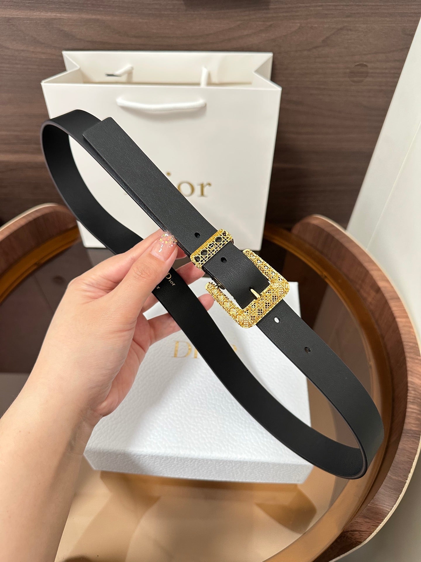 Dior 2026 Cannage Belt 2.5cm Smooth Calfskin