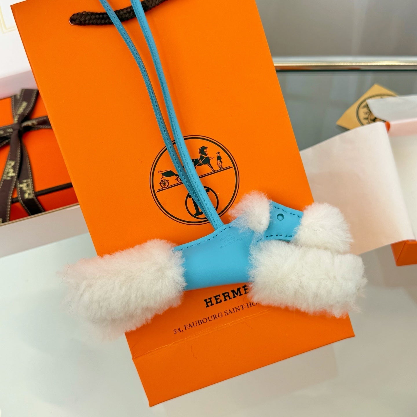 Hermes Budy Charm Leather Wool