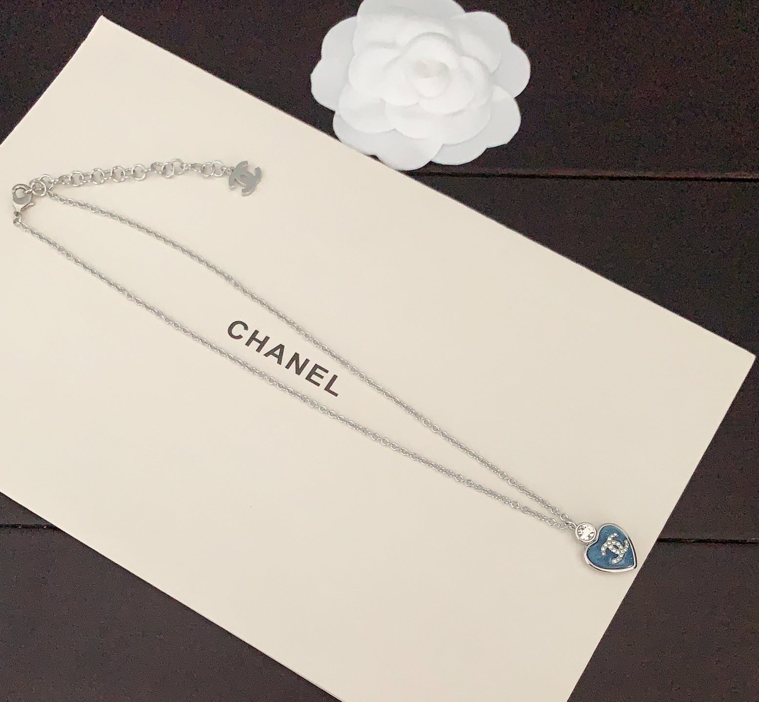CC Vintage Heart Blue Sliver Necklaces