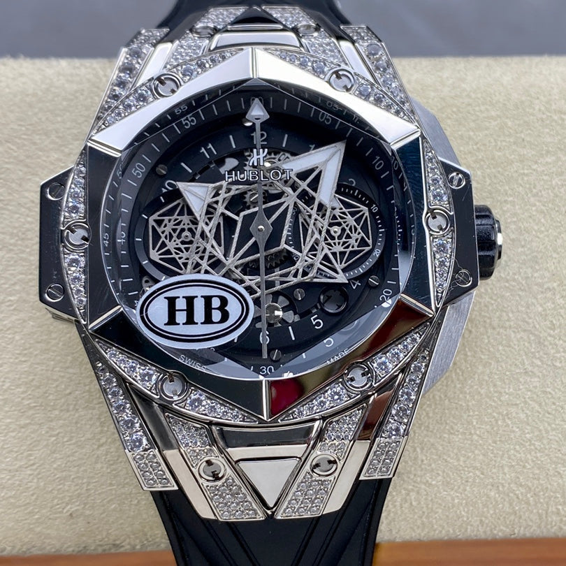 Hublot Big Bang Sang Bleu II Titanium Black Pavé 45mm Watch