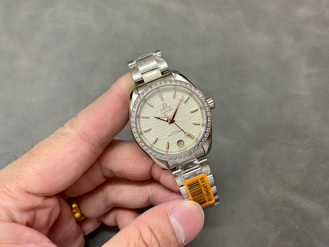 Omega Seamaster 34mm Diamond Beige Dial