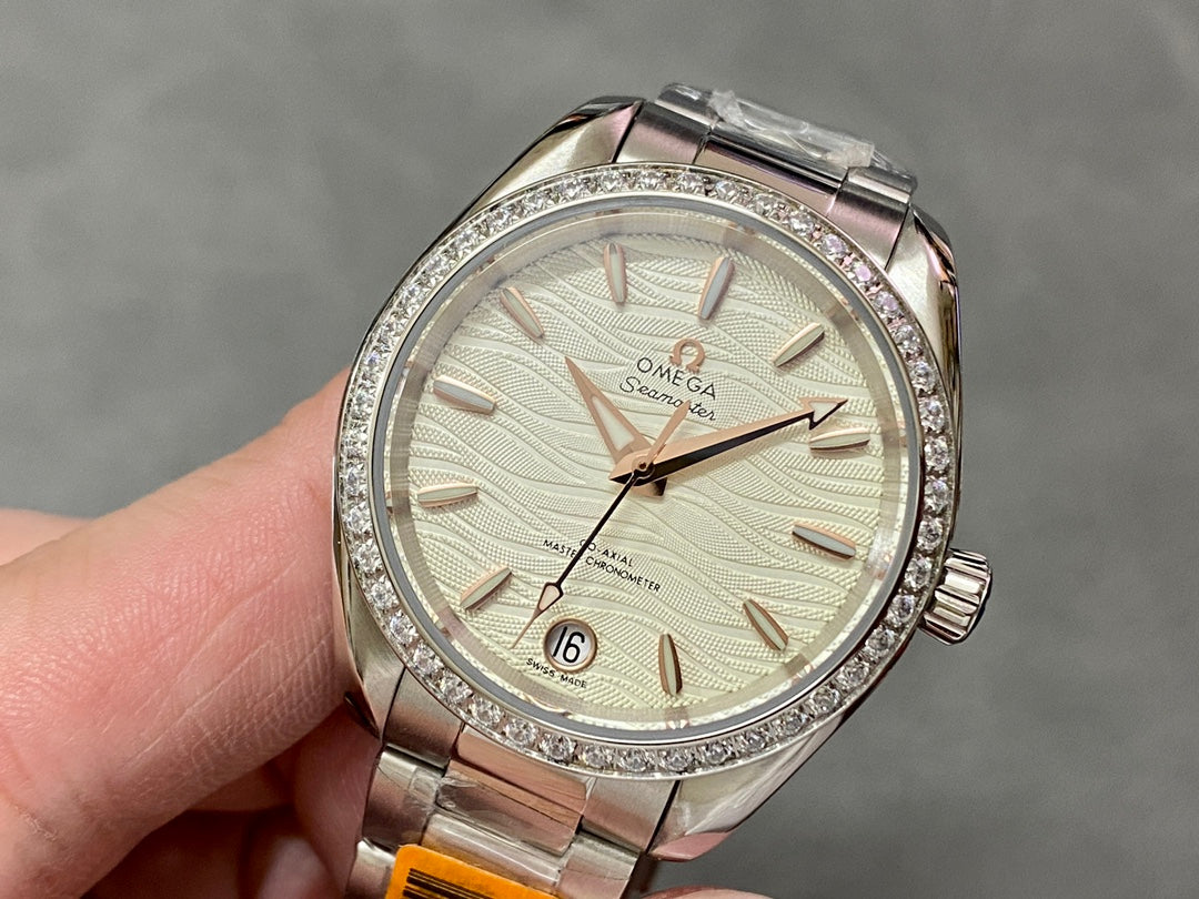 Omega Seamaster 34mm Diamond Beige Dial