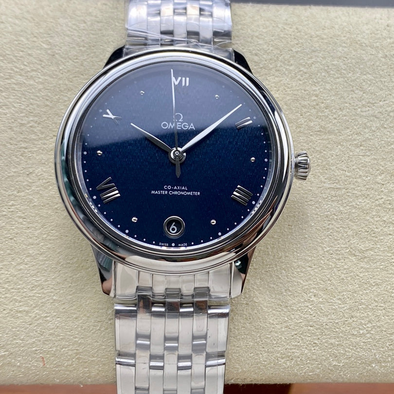 Omega De Ville 34mm Silver Blue Dial